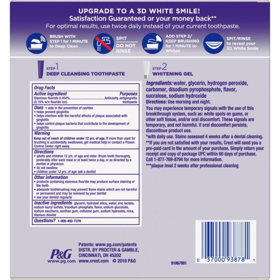Kit Blanqueador Crest 3D White Brilliance 2 Pasos 226 g