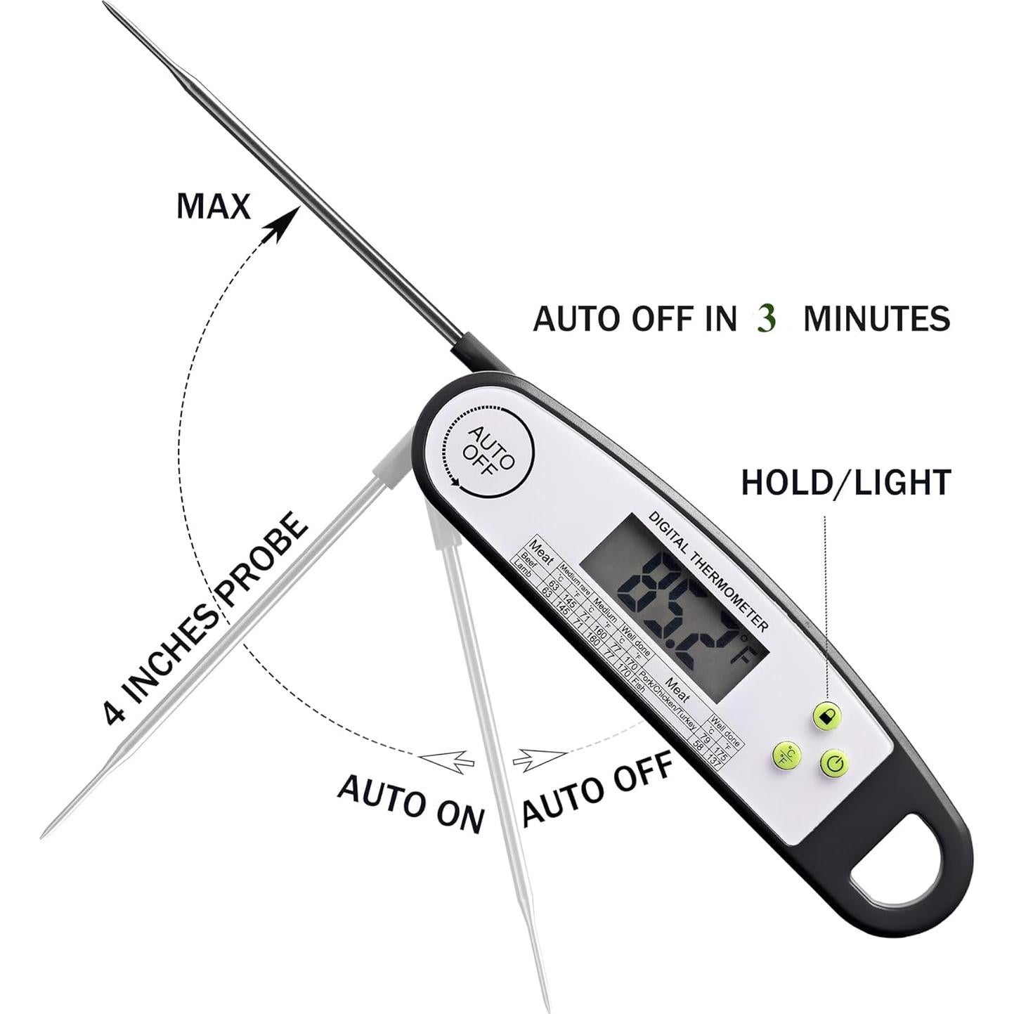 Termómetro Digital para Carne LILYWARE MT128 con Luz de Fondo