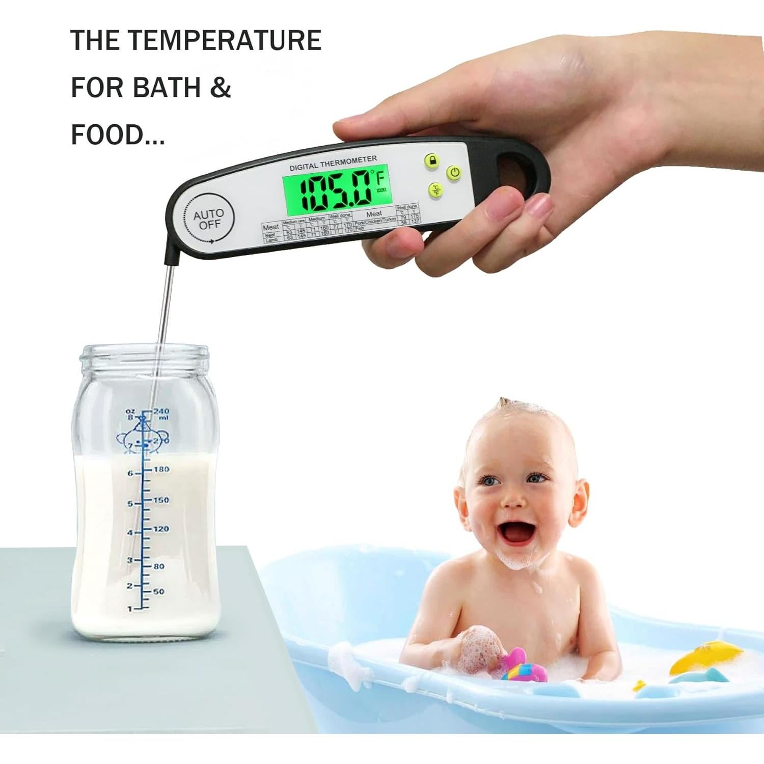 Termómetro Digital para Carne LILYWARE MT128 con Luz de Fondo