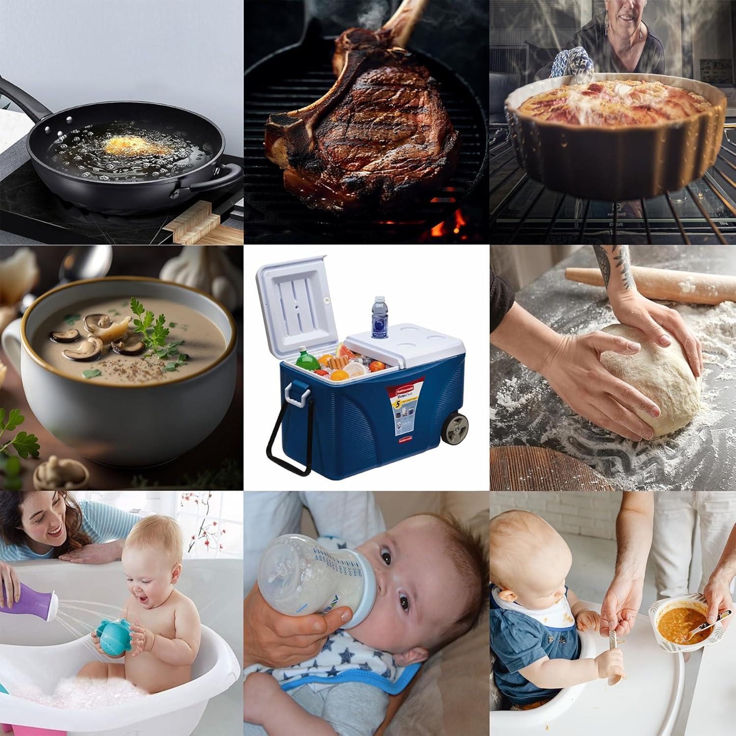 Termómetro Digital para Carne LILYWARE MT128 con Luz de Fondo