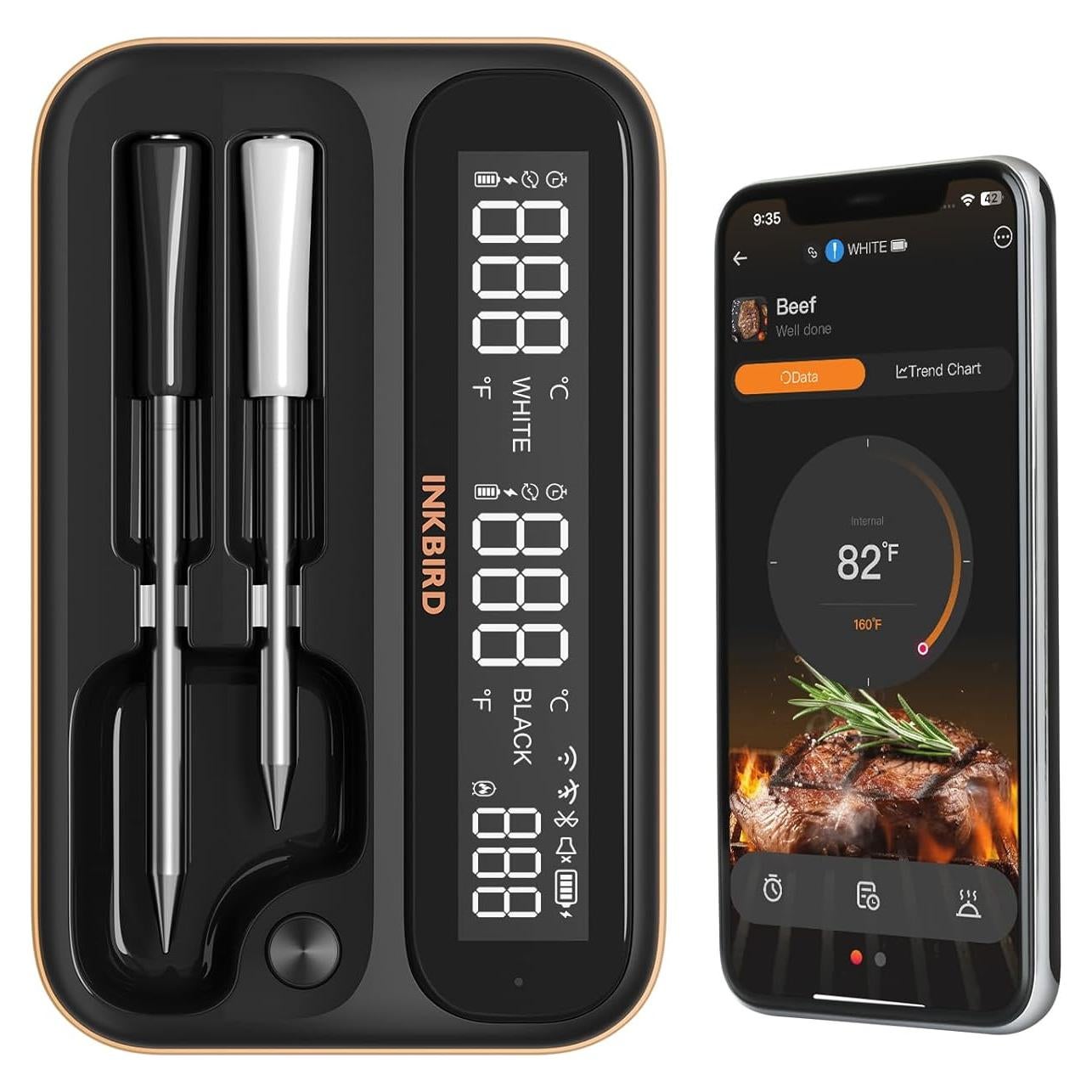 Termómetro de Carne Inalámbrico Inkbird WiFi 2 Sondas