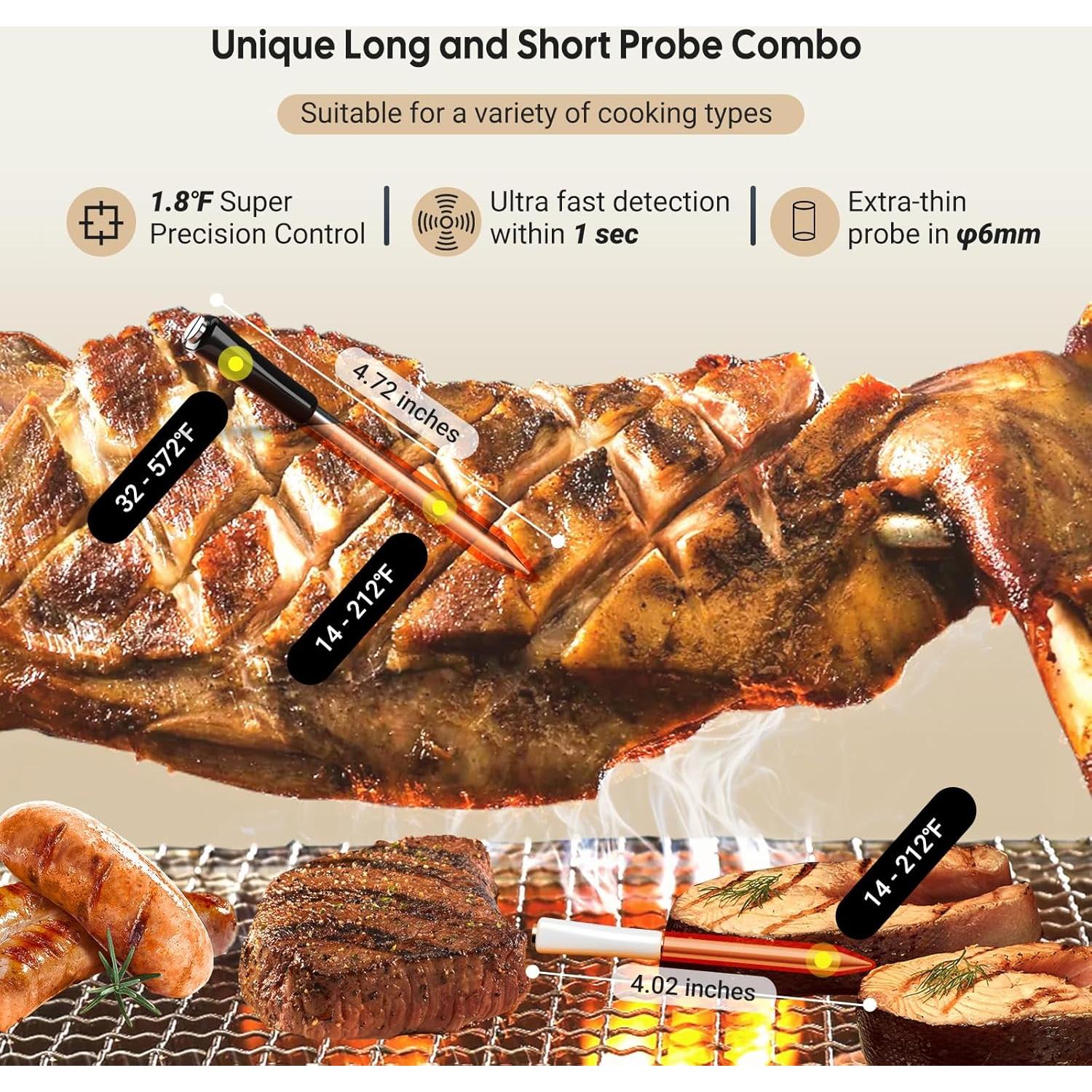 Termómetro de Carne Inalámbrico Inkbird WiFi 2 Sondas