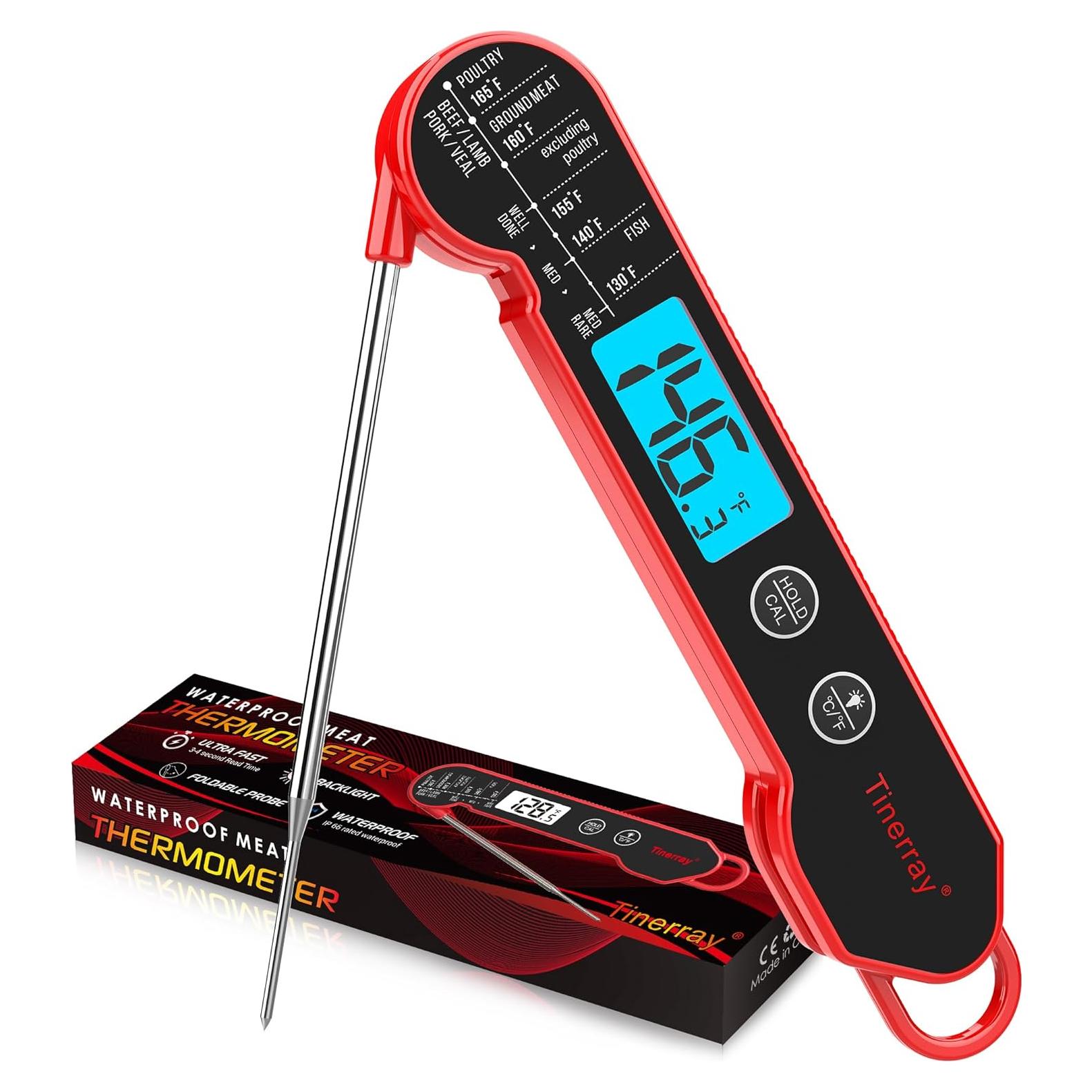 Termómetro Digital de Carne Tinerray a Prueba de Agua 300°C