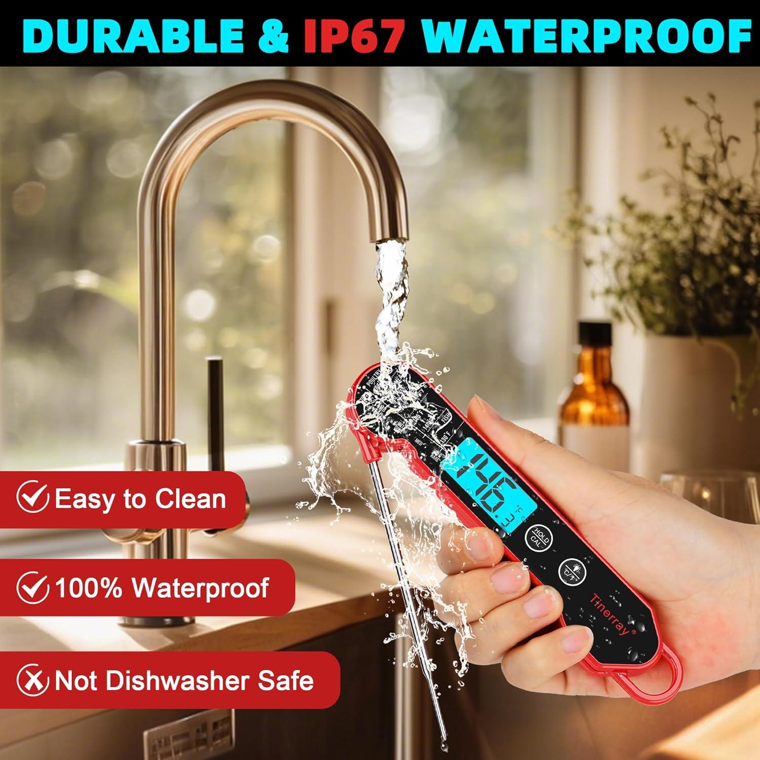 Termómetro Digital de Carne Tinerray a Prueba de Agua 300°C