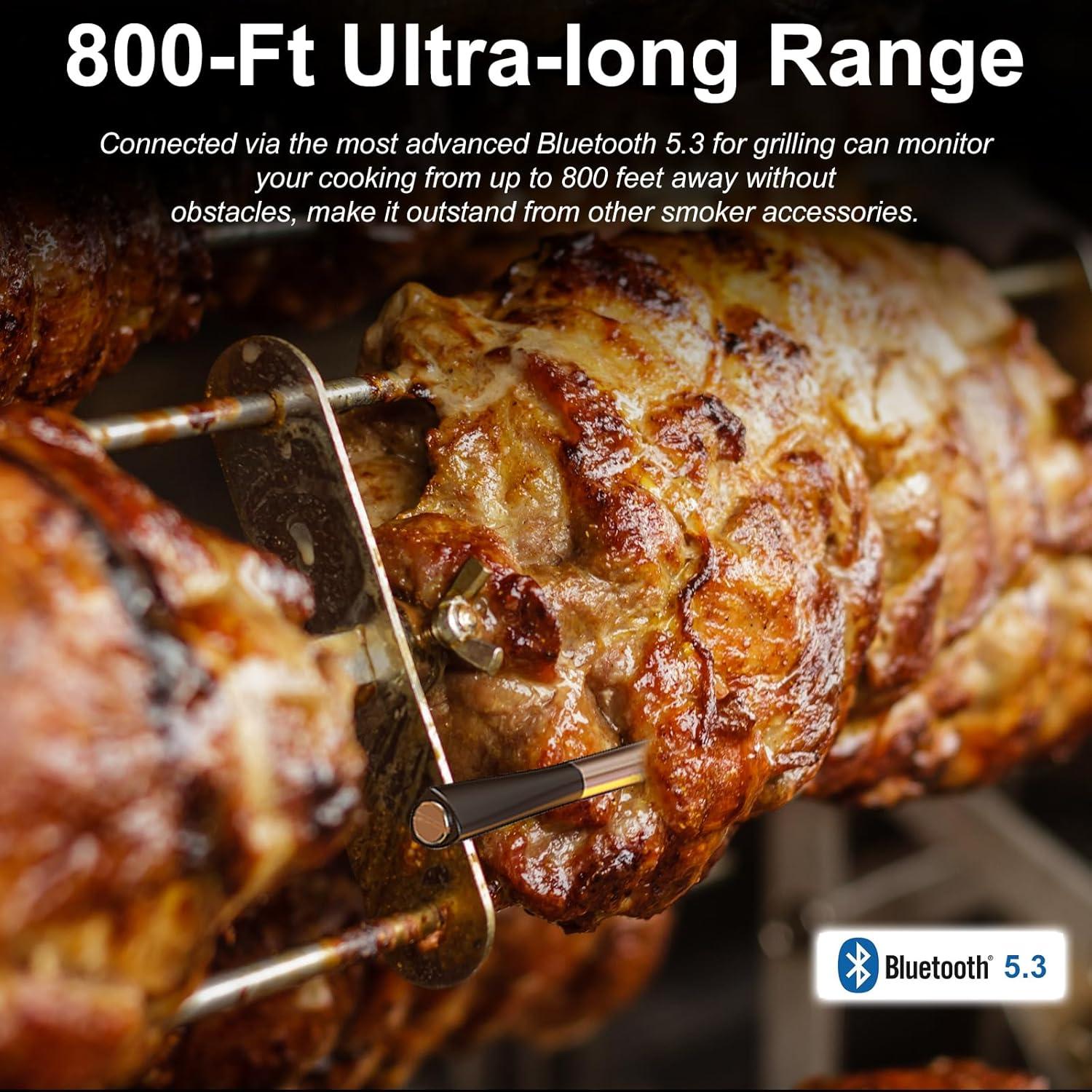 Termómetro de carne inalámbrico QIREDA Bluetooth 5.3 243 m