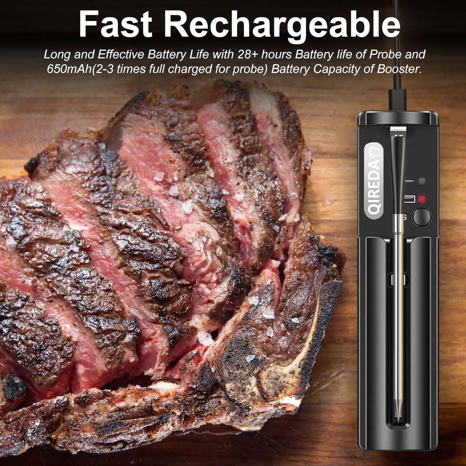 Termómetro de carne inalámbrico QIREDA Bluetooth 5.3 243 m