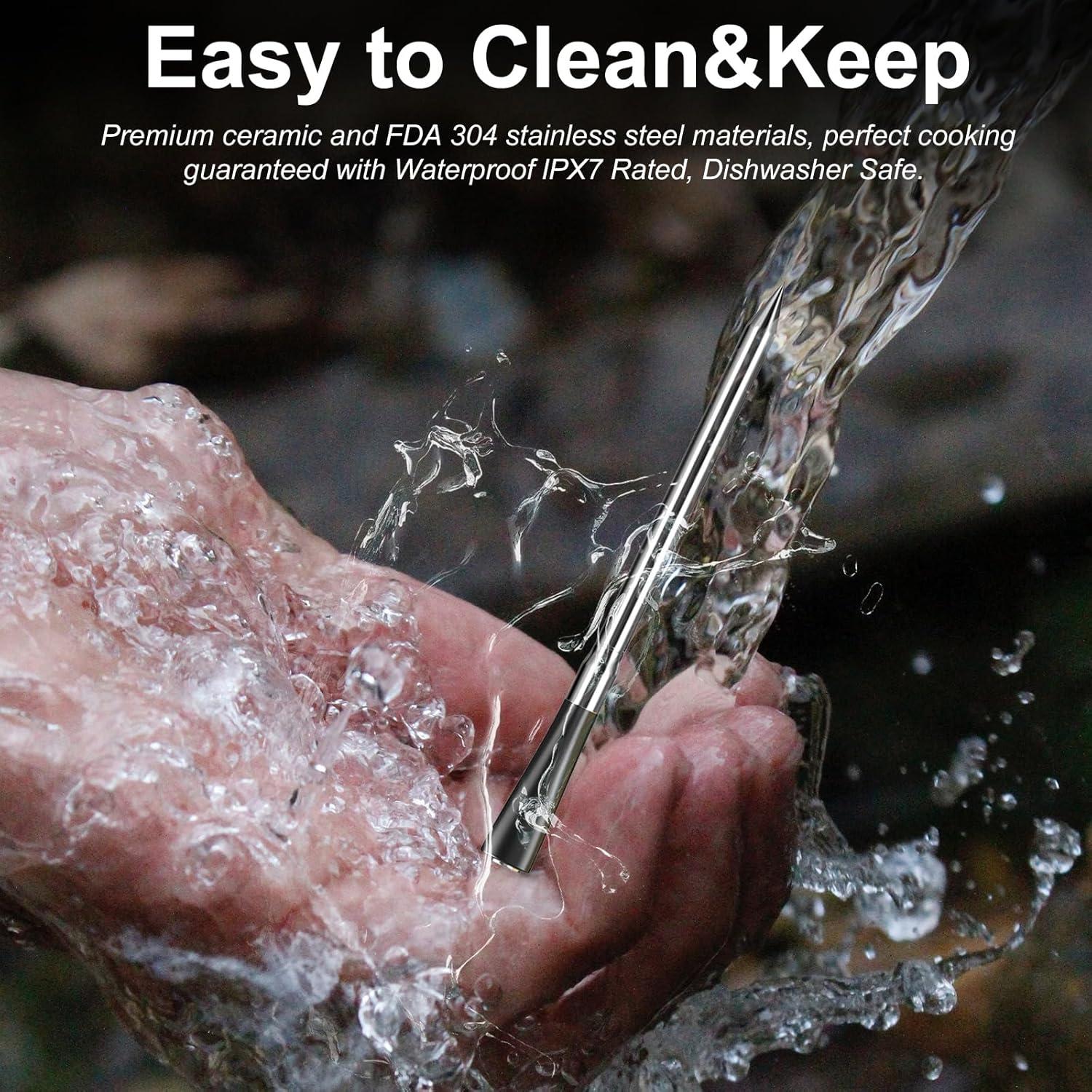 Termómetro de carne inalámbrico QIREDA Bluetooth 5.3 243 m