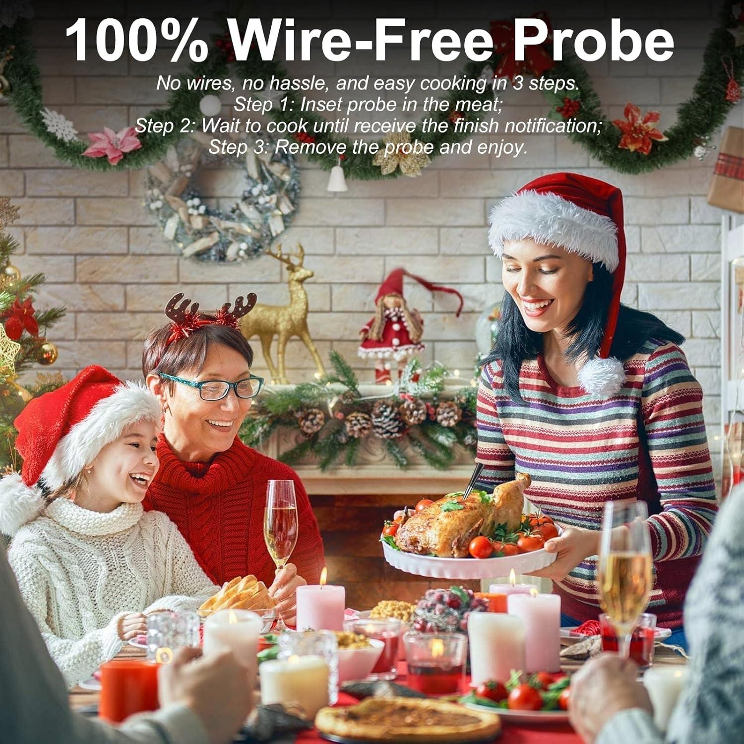 Termómetro de carne inalámbrico QIREDA Bluetooth 5.3 243 m