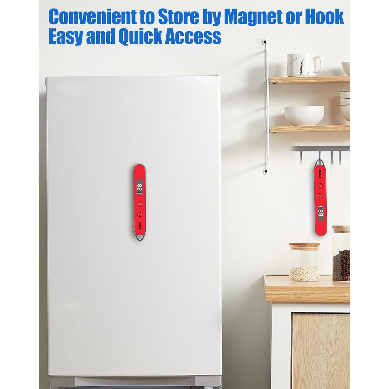 Termómetro Digital de Carne OFOND Rojo Plegable LCD 300°C