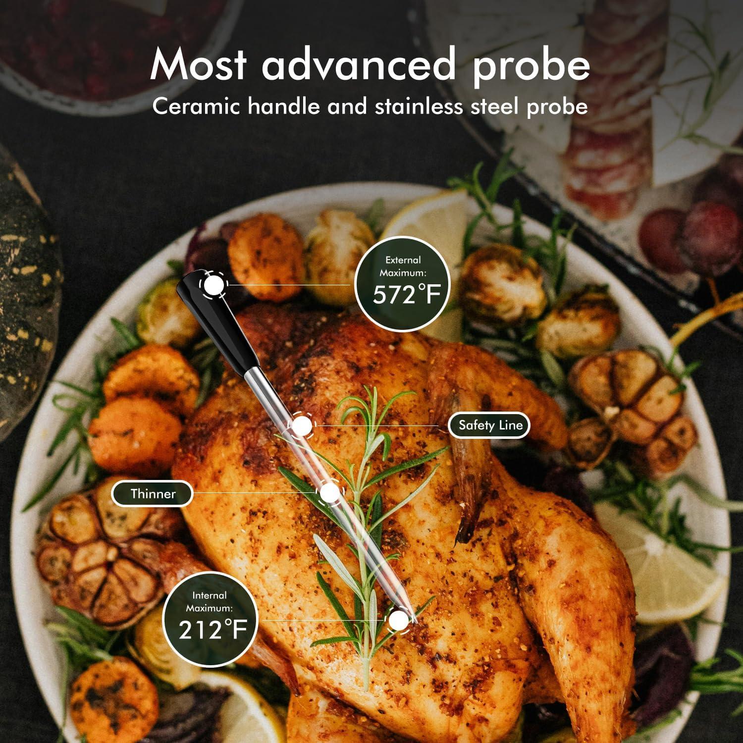 Termómetro de Carne Inalámbrico NIGOGOR FM230 con 4 Probes