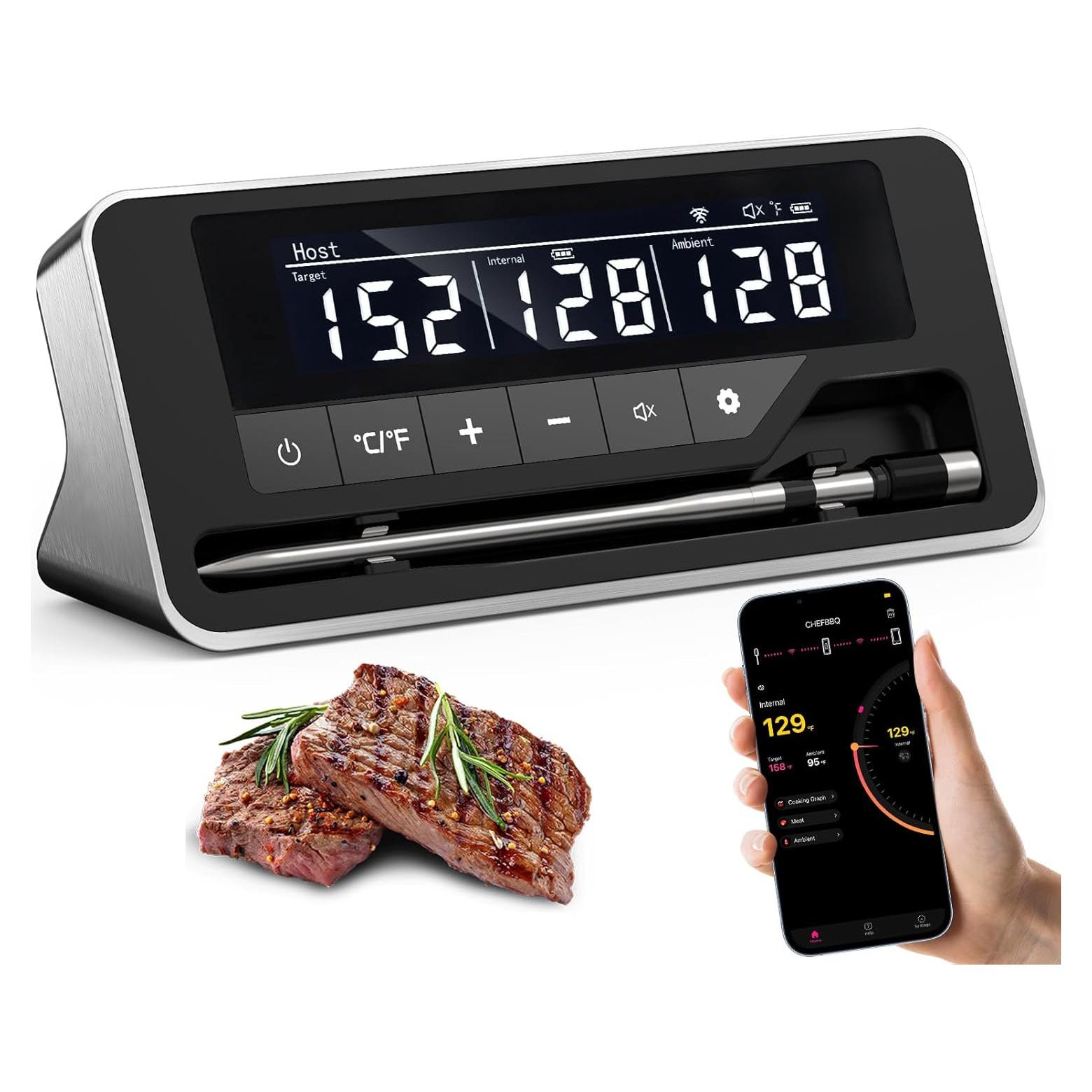 Termómetro de Carne Inalámbrico NoWoW BQ50 Bluetooth 800FT