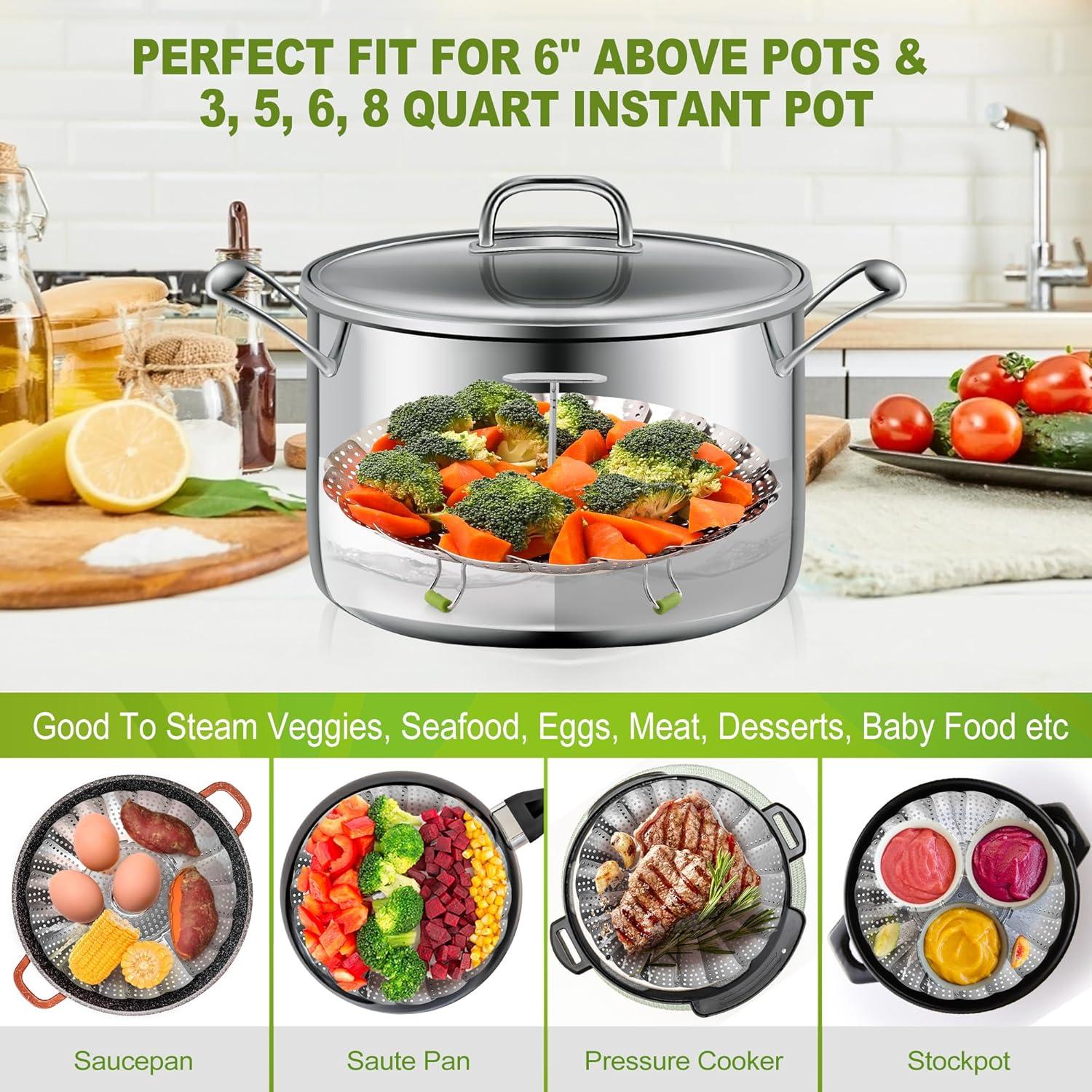 Cesta de Vapor Pavsrmy Acero Inoxidable Expandible 15-23 cm