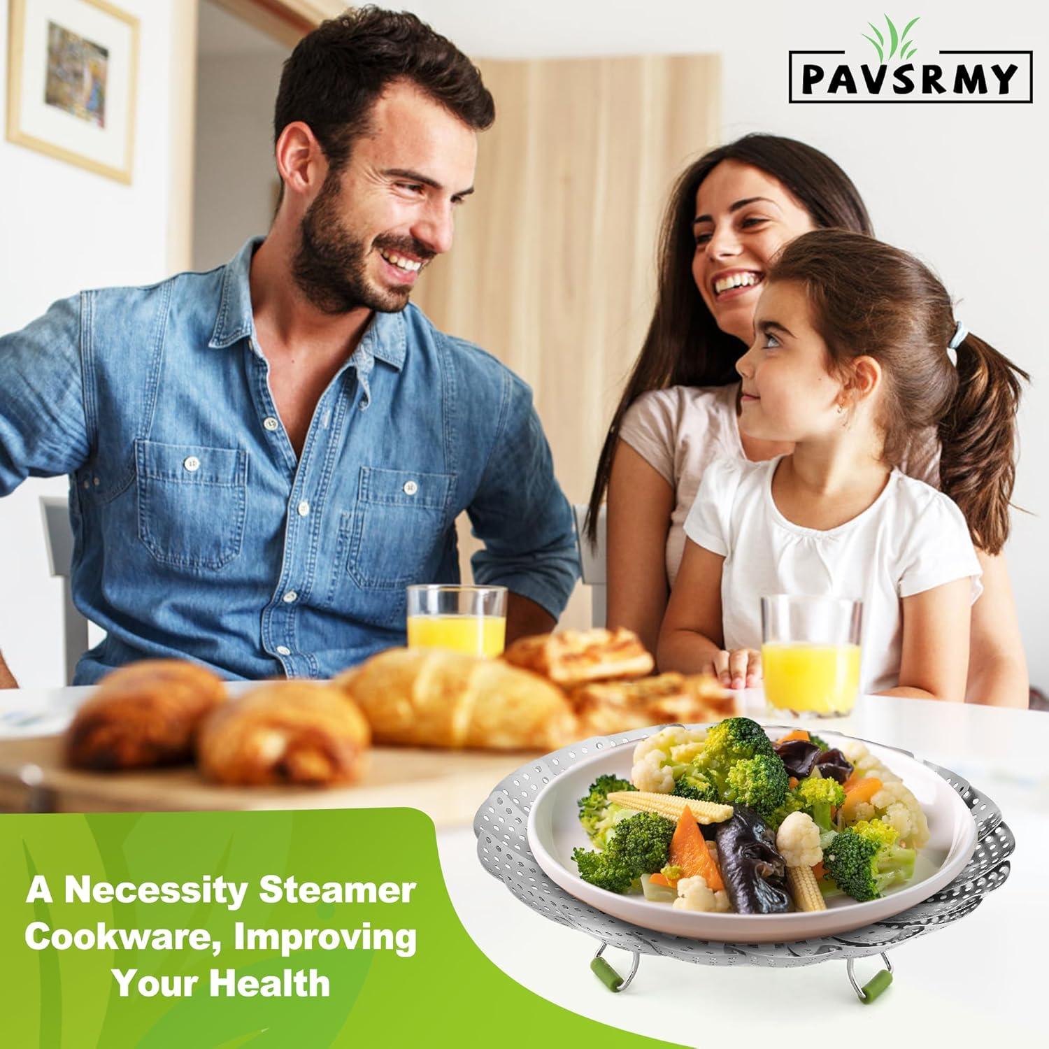 Cesta de Vapor Pavsrmy Acero Inoxidable Expandible 15-23 cm