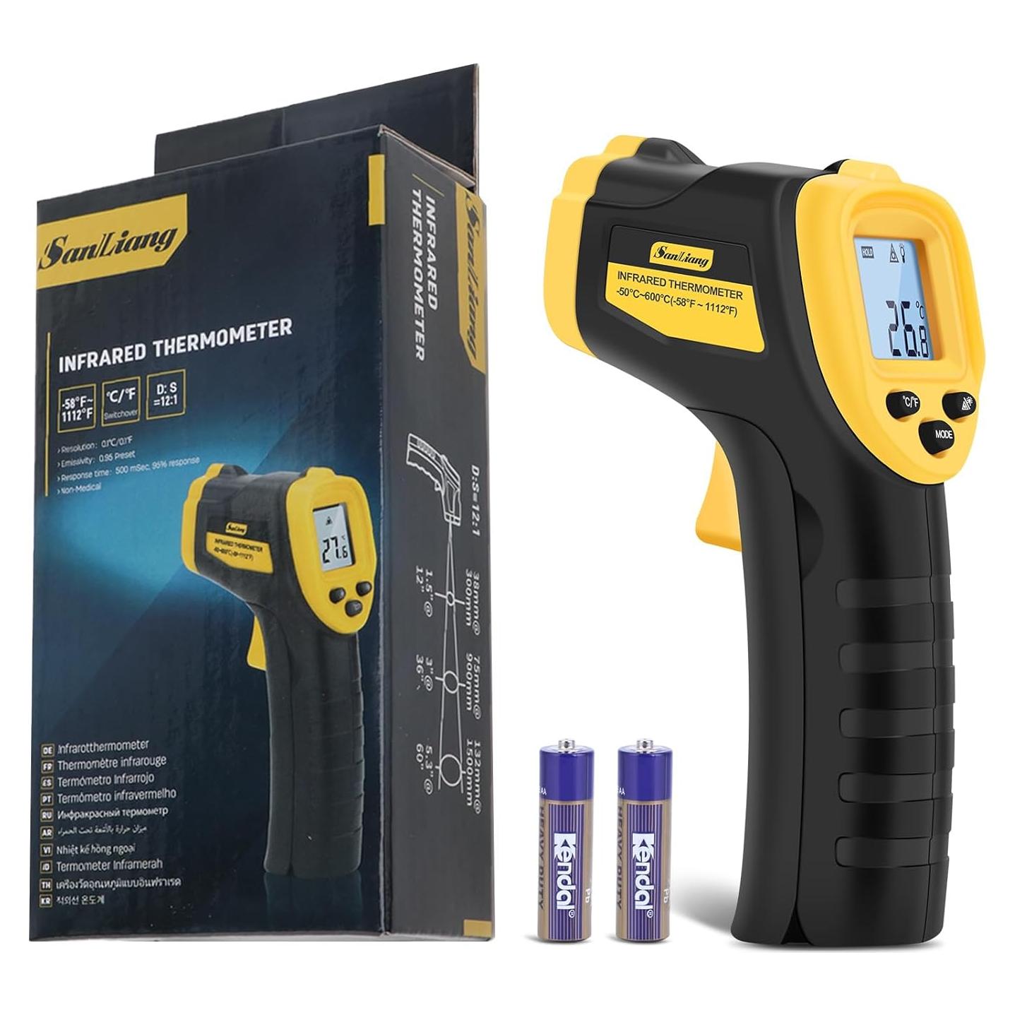 Termómetro Infrarrojo SanLiang -50 a 610°C Emisividad Ajustable