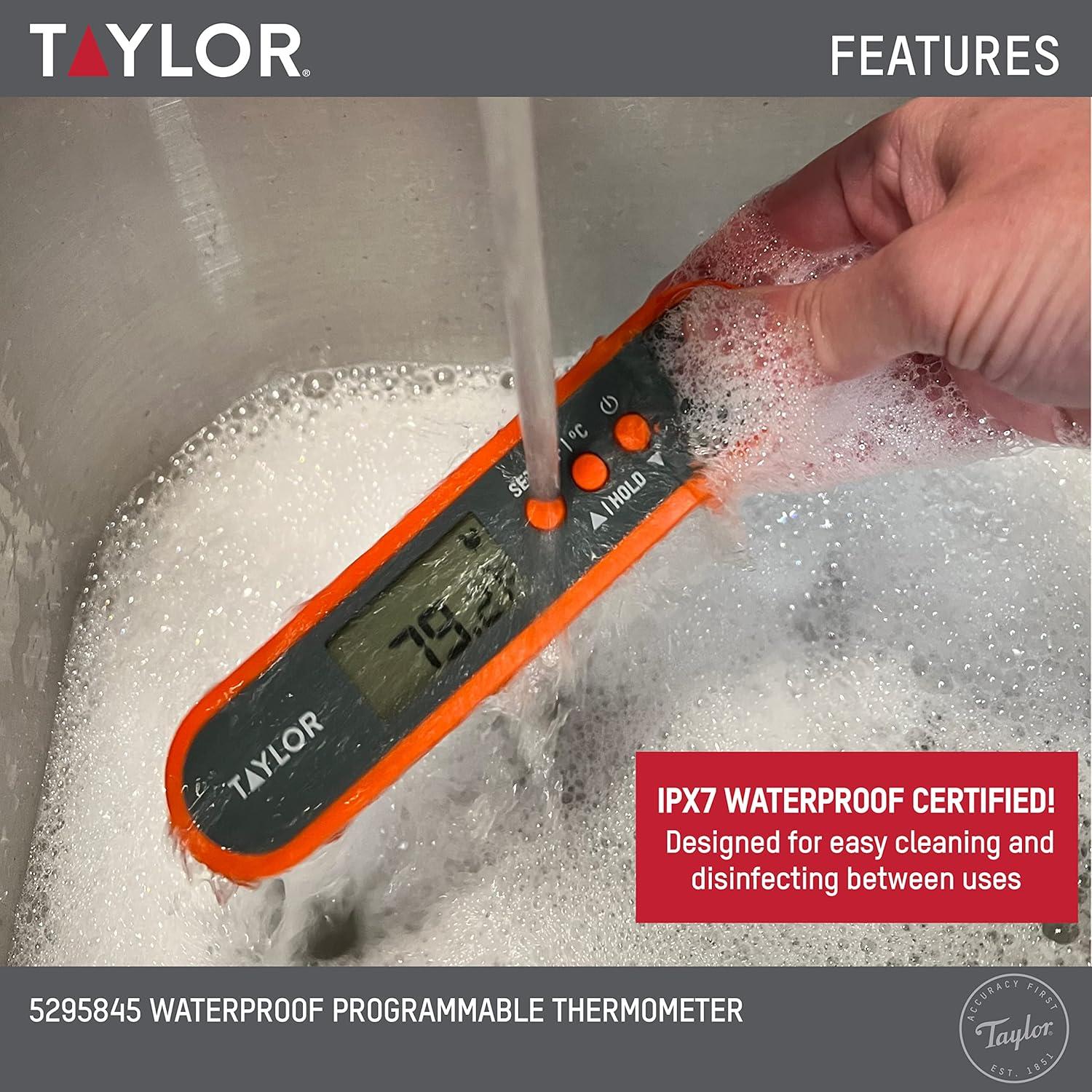 Termómetro Digital de Cocina Taylor Plegable IPX7 con Sonda