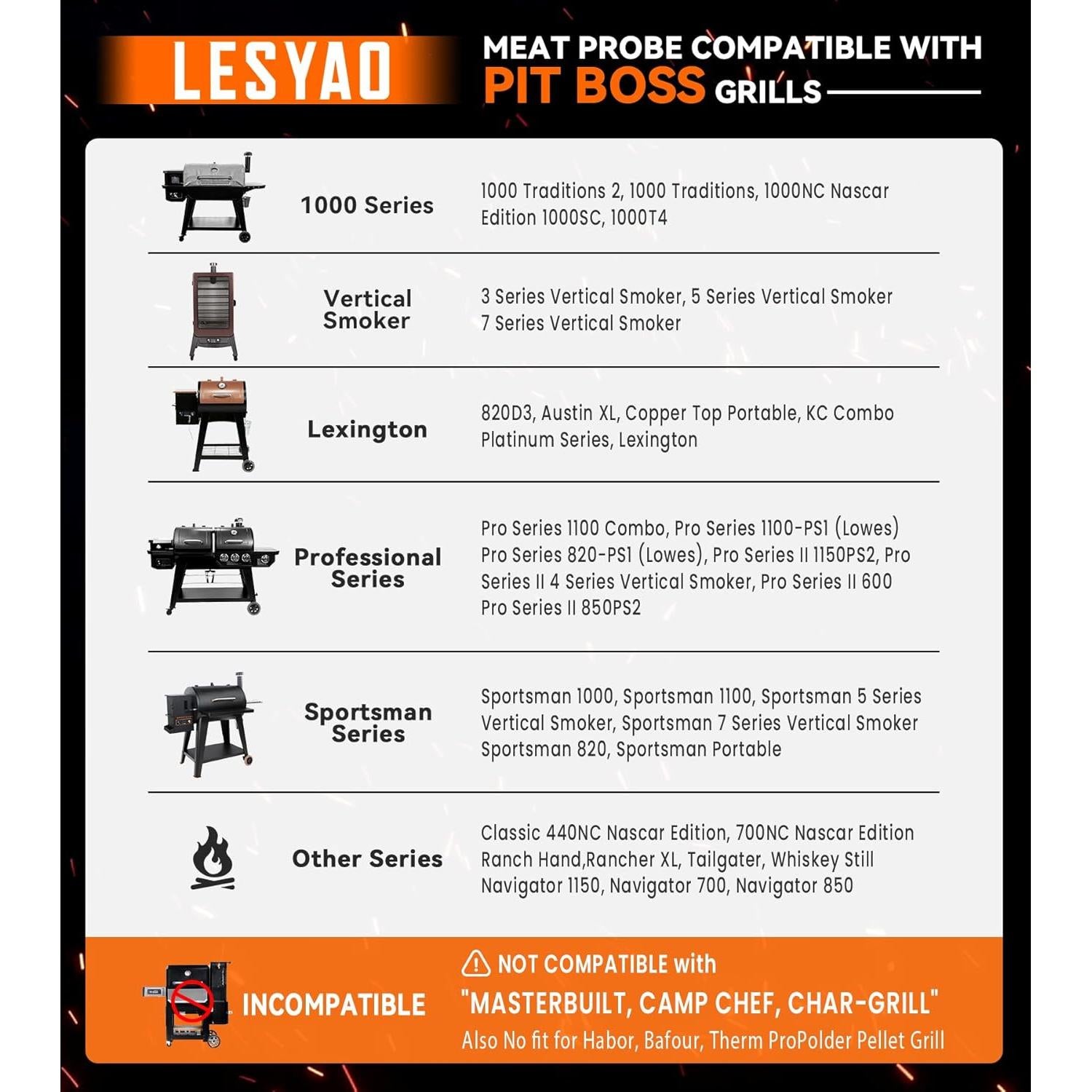 Sondas de Temperatura de Repuesto Pit Boss 2 Paquetes