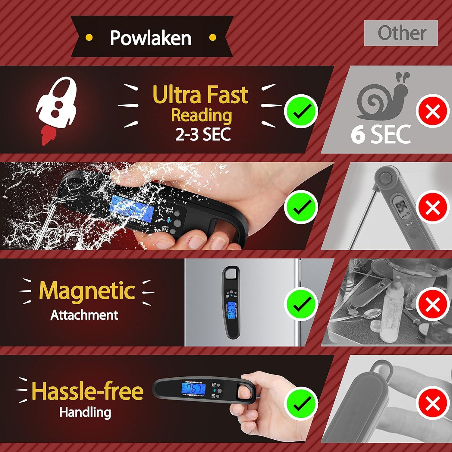 Termómetro Digital de Carne POWLAKENXS 20,32 cm Preciso