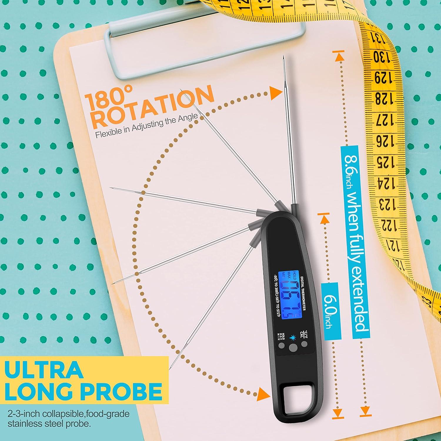 Termómetro Digital de Carne POWLAKENXS 20,32 cm Preciso