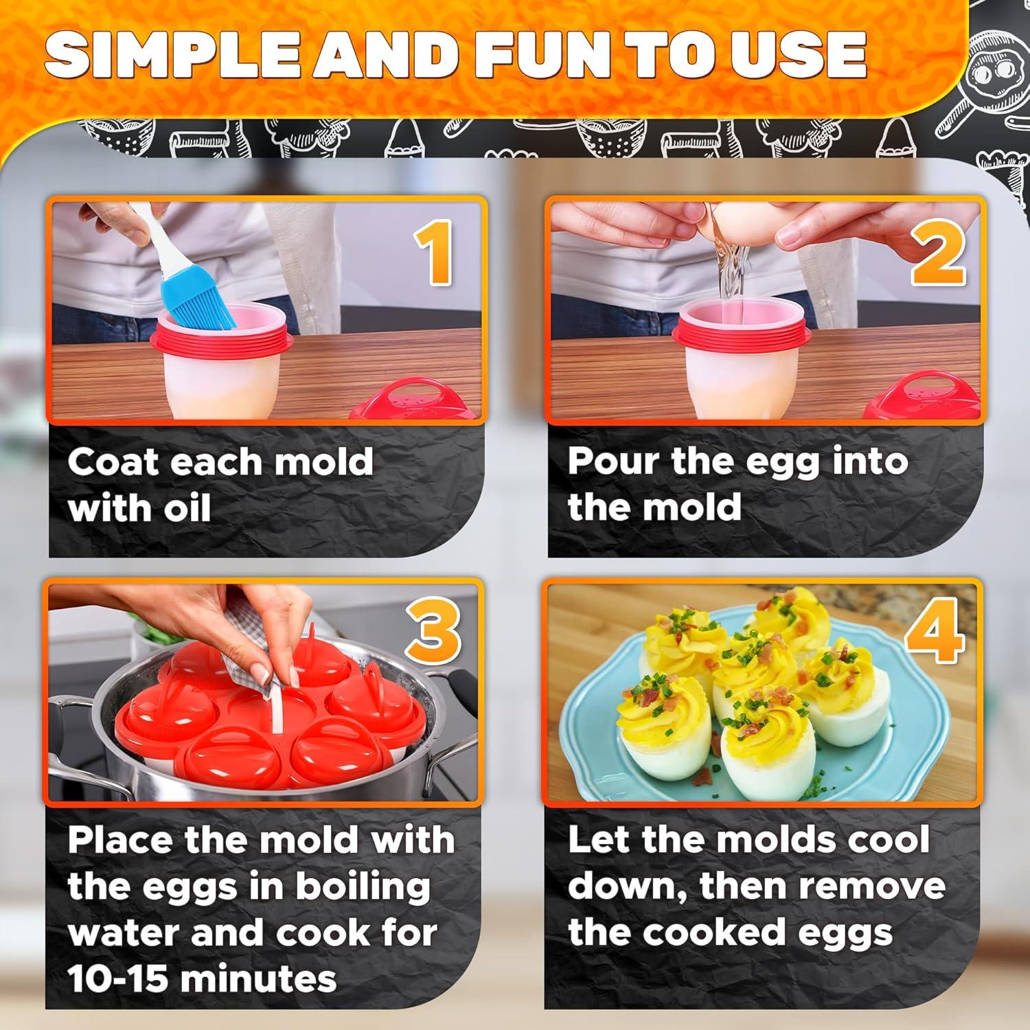 Set de 6 Cápsulas de Cocina para Huevos Duros - Silicona