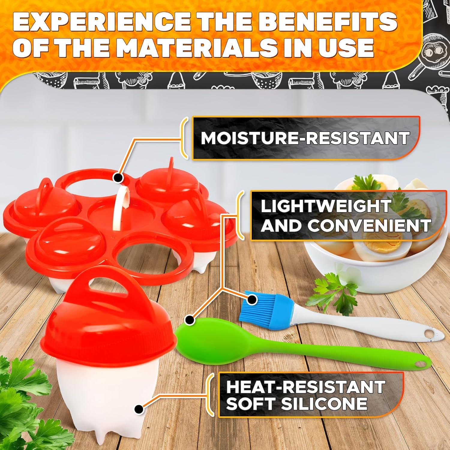 Set de 6 Cápsulas de Cocina para Huevos Duros - Silicona