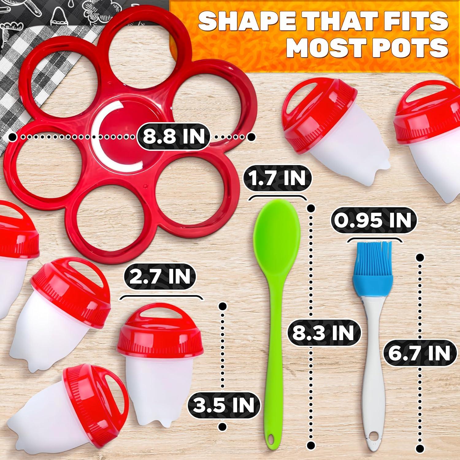 Set de 6 Cápsulas de Cocina para Huevos Duros - Silicona