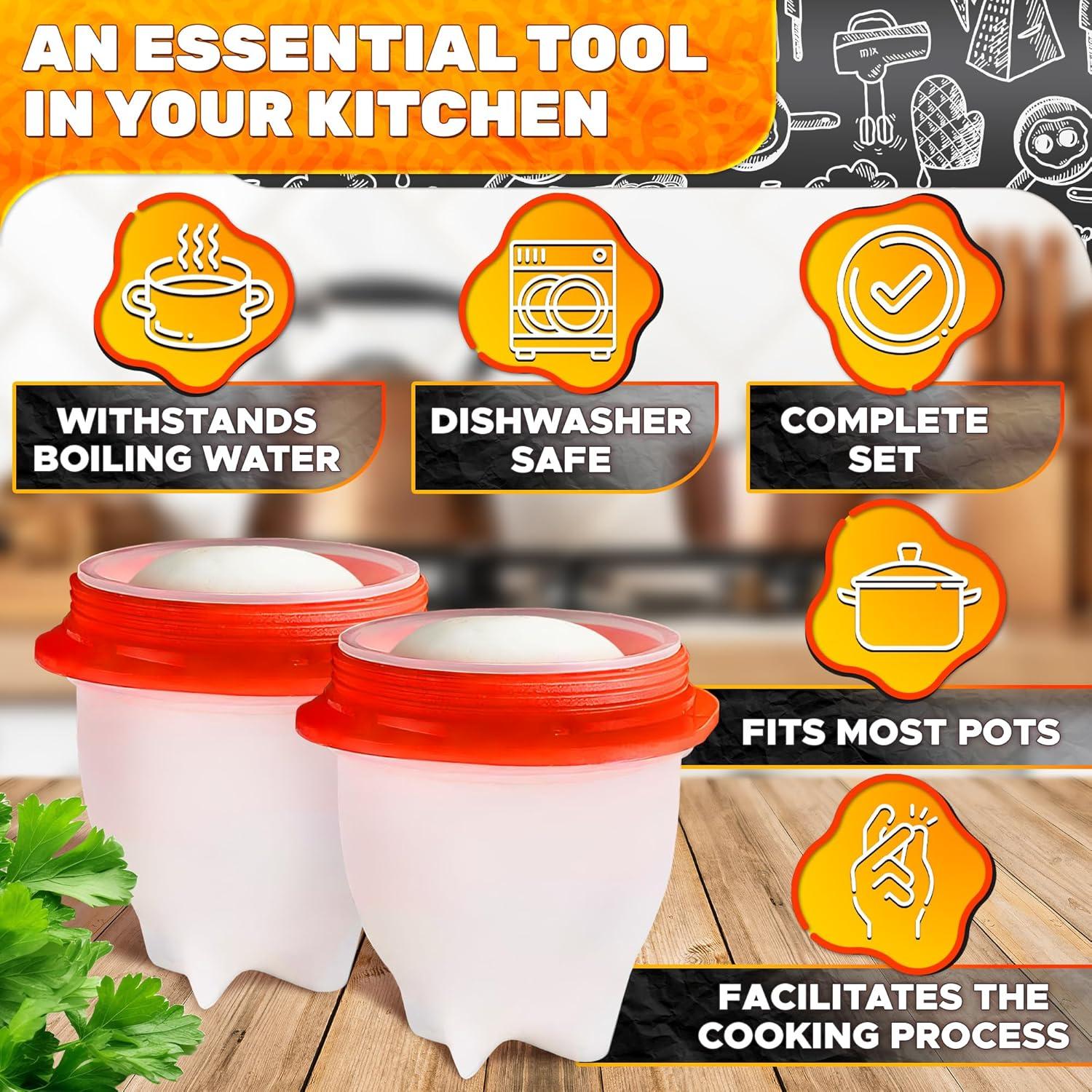 Set de 6 Cápsulas de Cocina para Huevos Duros - Silicona