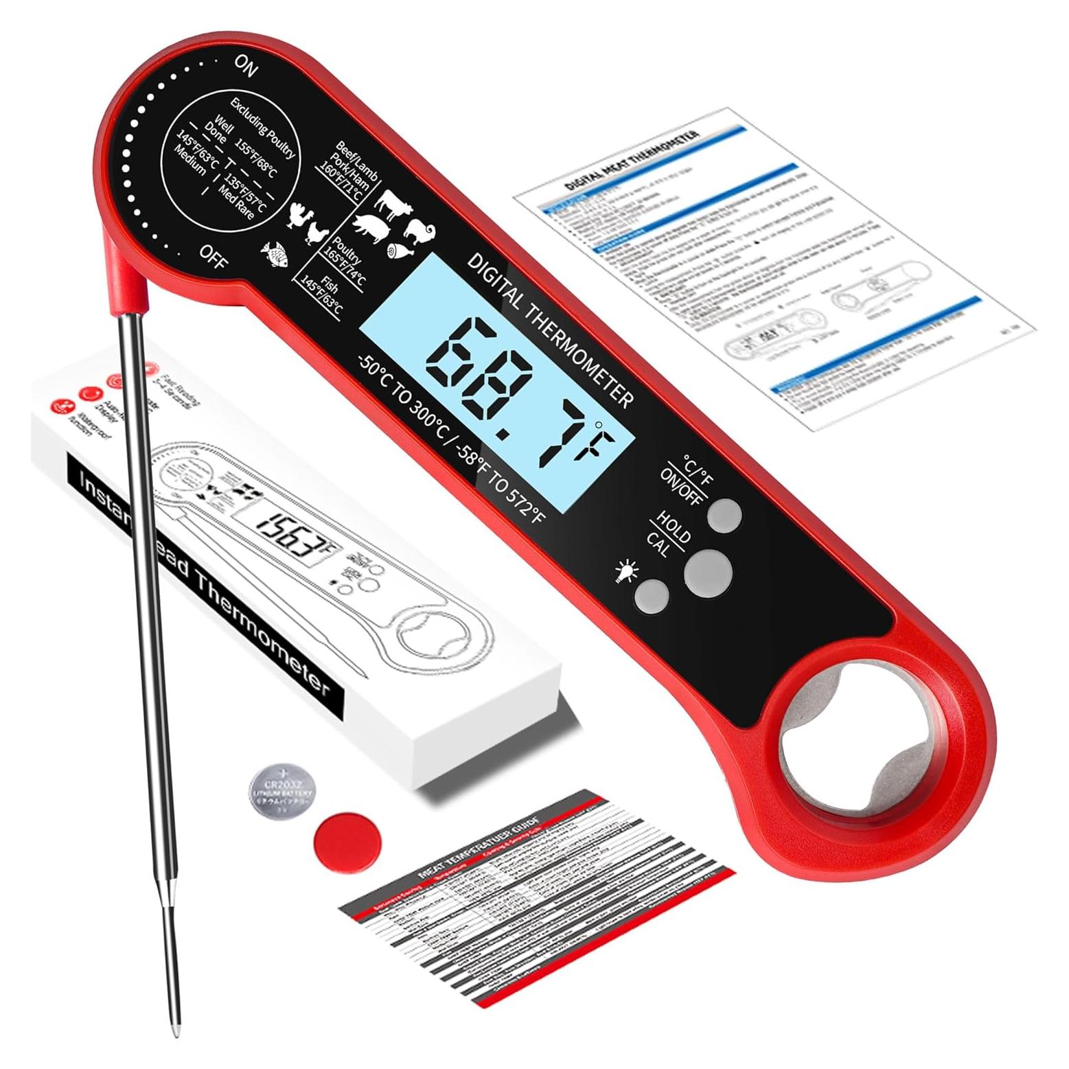 Termómetro Digital de Carne TempSprite Rojo 300°C