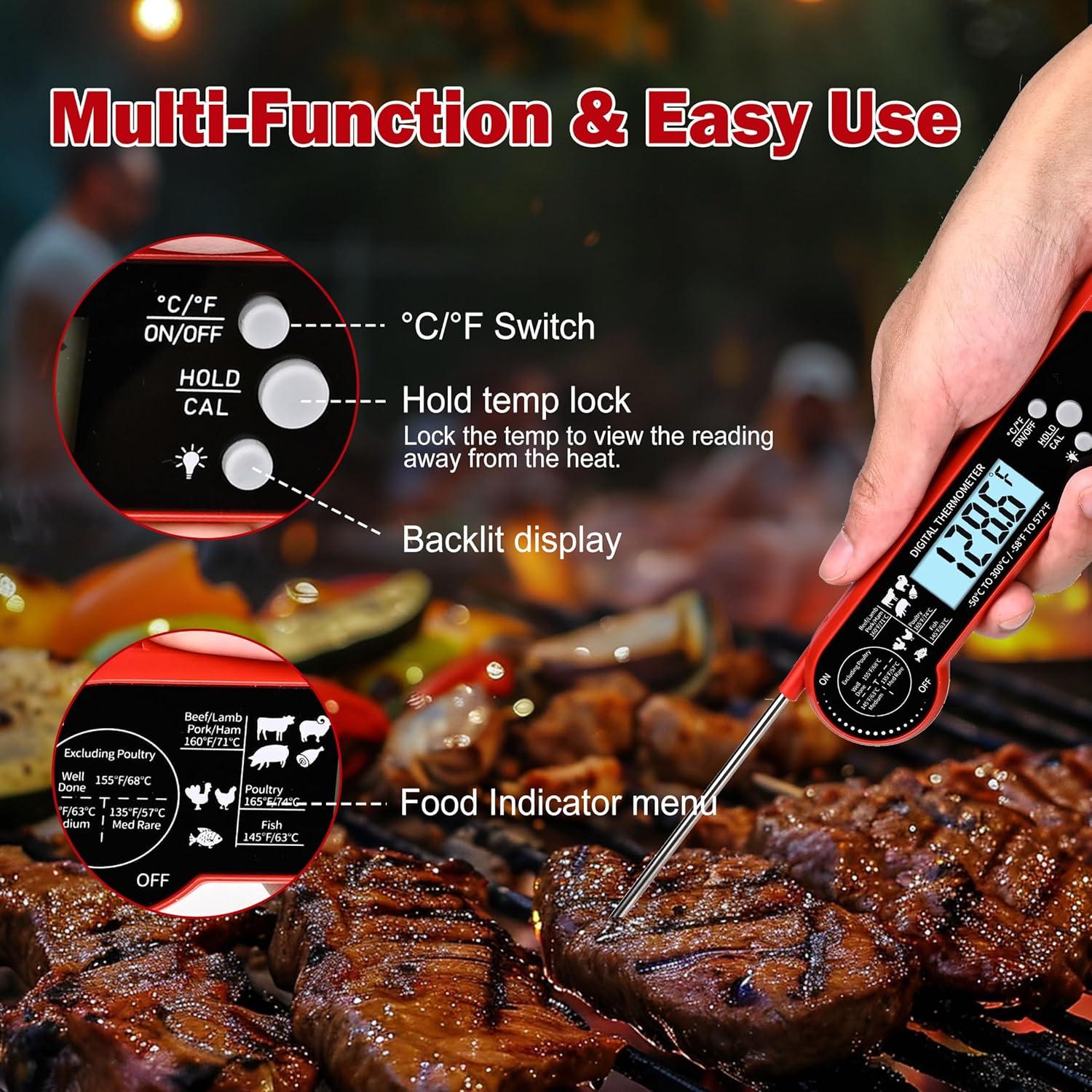 Termómetro Digital de Carne TempSprite Rojo 300°C