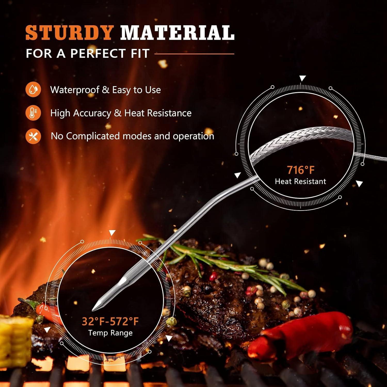 Sonda de Termómetro de Carne YAOAWE 2 Unidades 17.78 cm