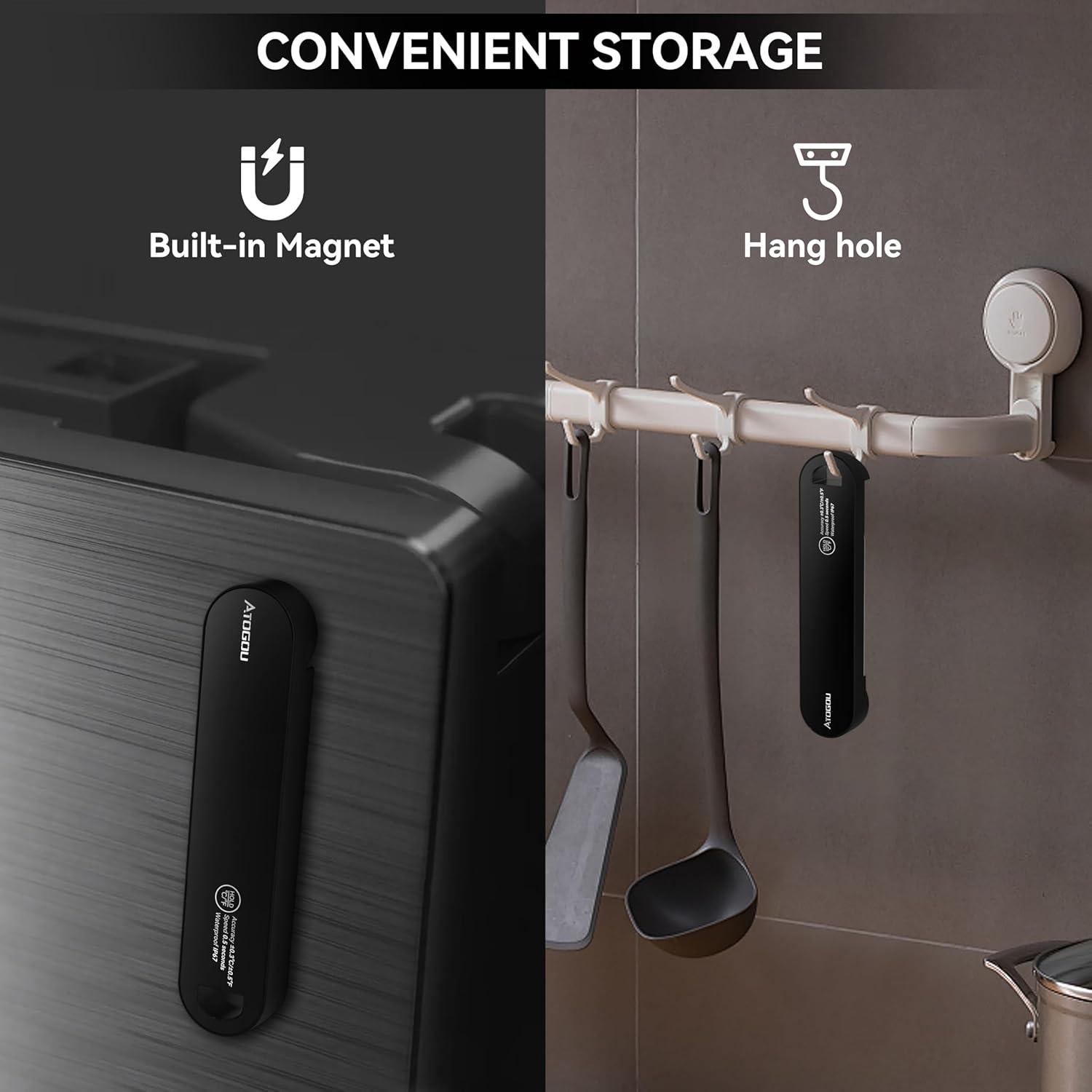 Termómetro de Alimentos Atogou TH-22 Negro IPX7 Preciso