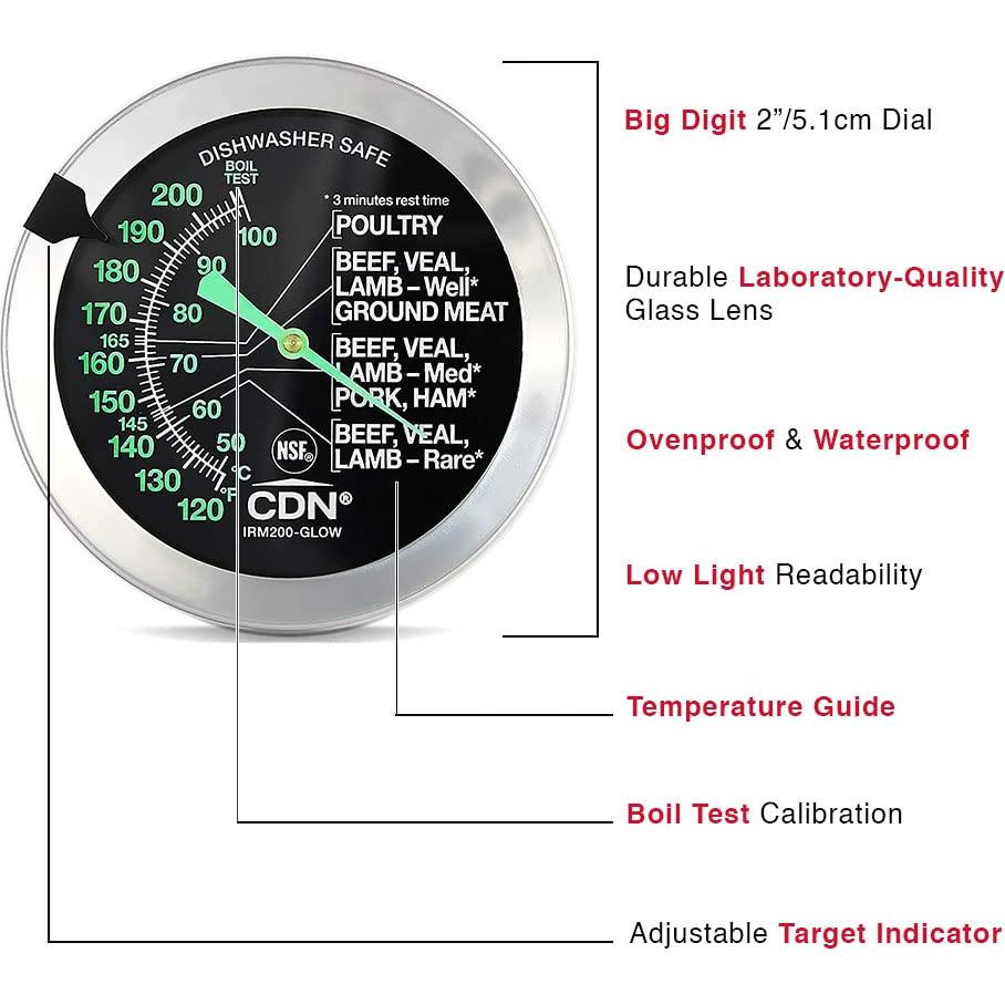 Termómetro de Carne CDN IRM200-GLOW 5 cm Recalibrable