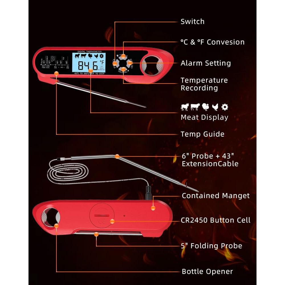 Termómetro Digital de Carne Brigii - Impermeable y Rápido