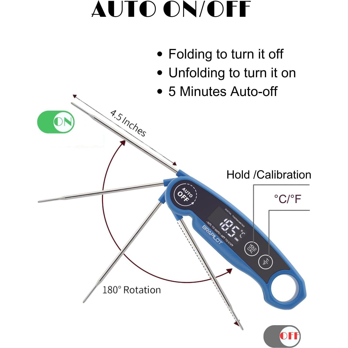 Termómetro Digital de Carne BRAPILOT FT700 Recargable Azul