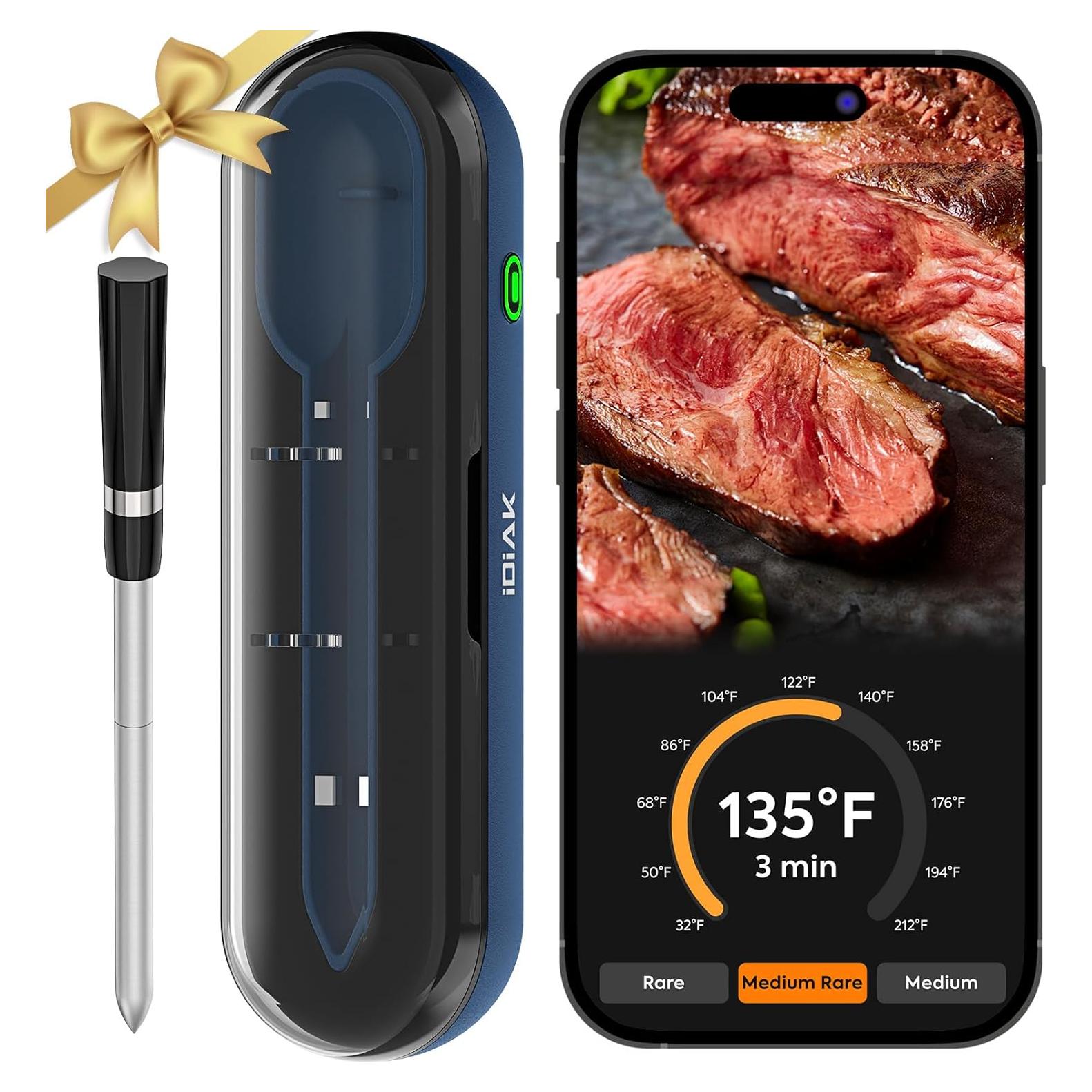 Termómetro de Carne Inalámbrico iDiAK CP10 Doble Sensor 152m