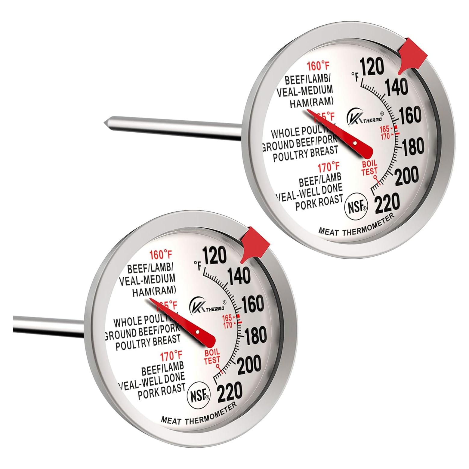 Paquete de 2 Termómetros de Cocina KT THERMO 6,35 cm Inoxidable