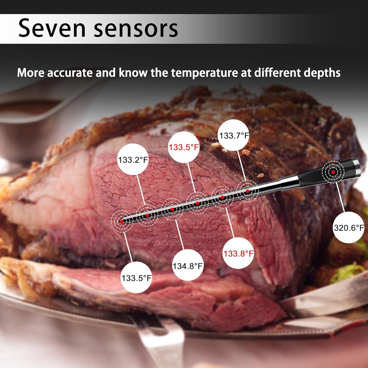 Termómetro de Carne Inalámbrico WiFi BBQOVN BBQ4 7 Sensores