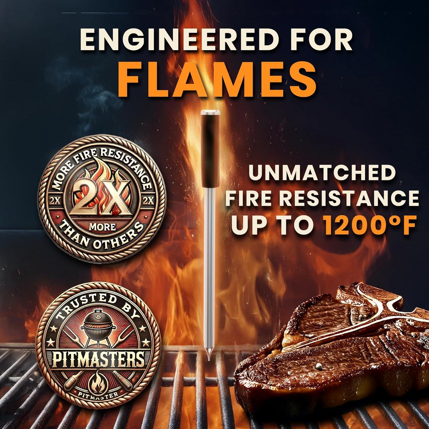 Termómetro de Carne Inalámbrico MeatStick V, 648°C, WiFi/Bluetooth