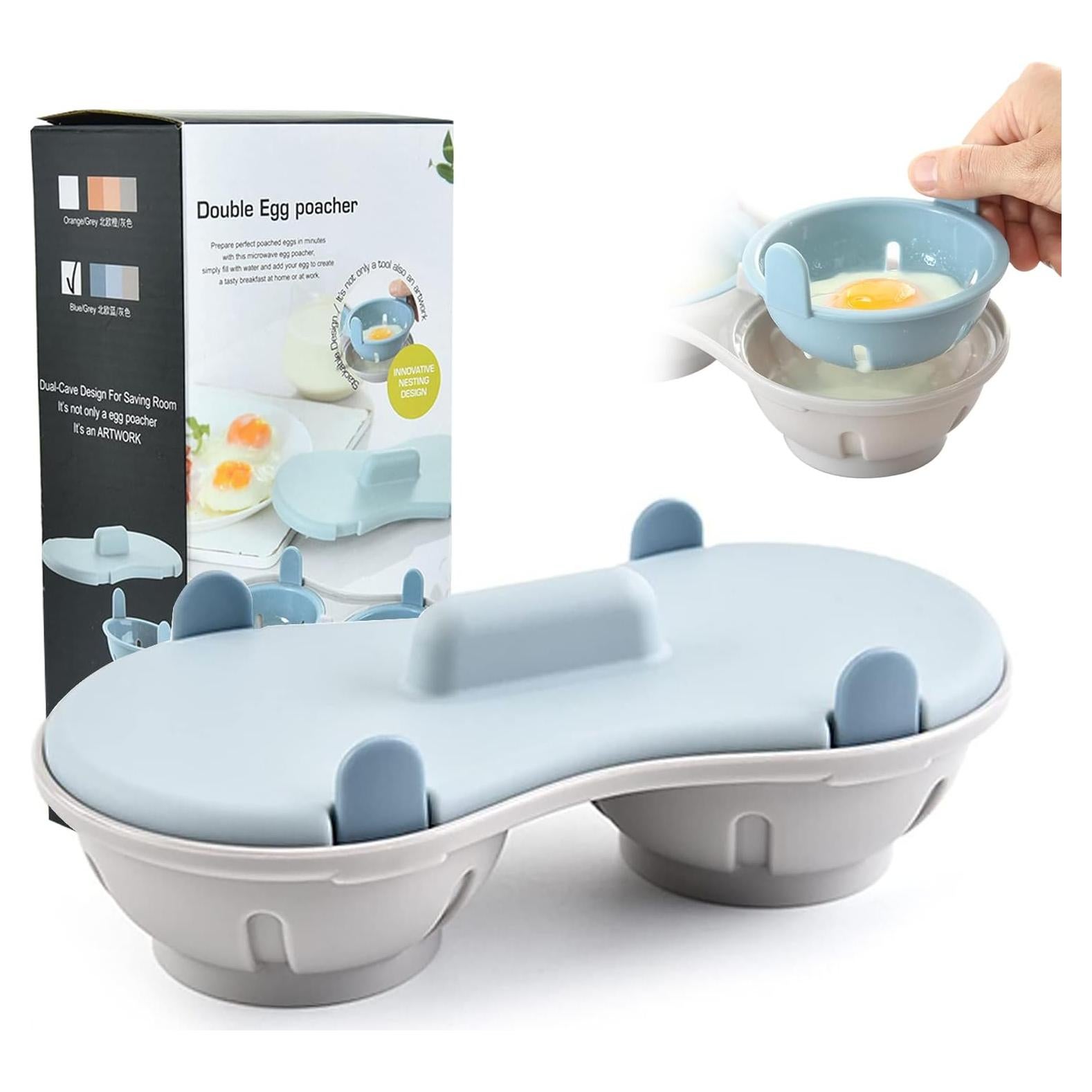 Cocinero de huevos al vapor LTWQLing 2 cavidades silicona