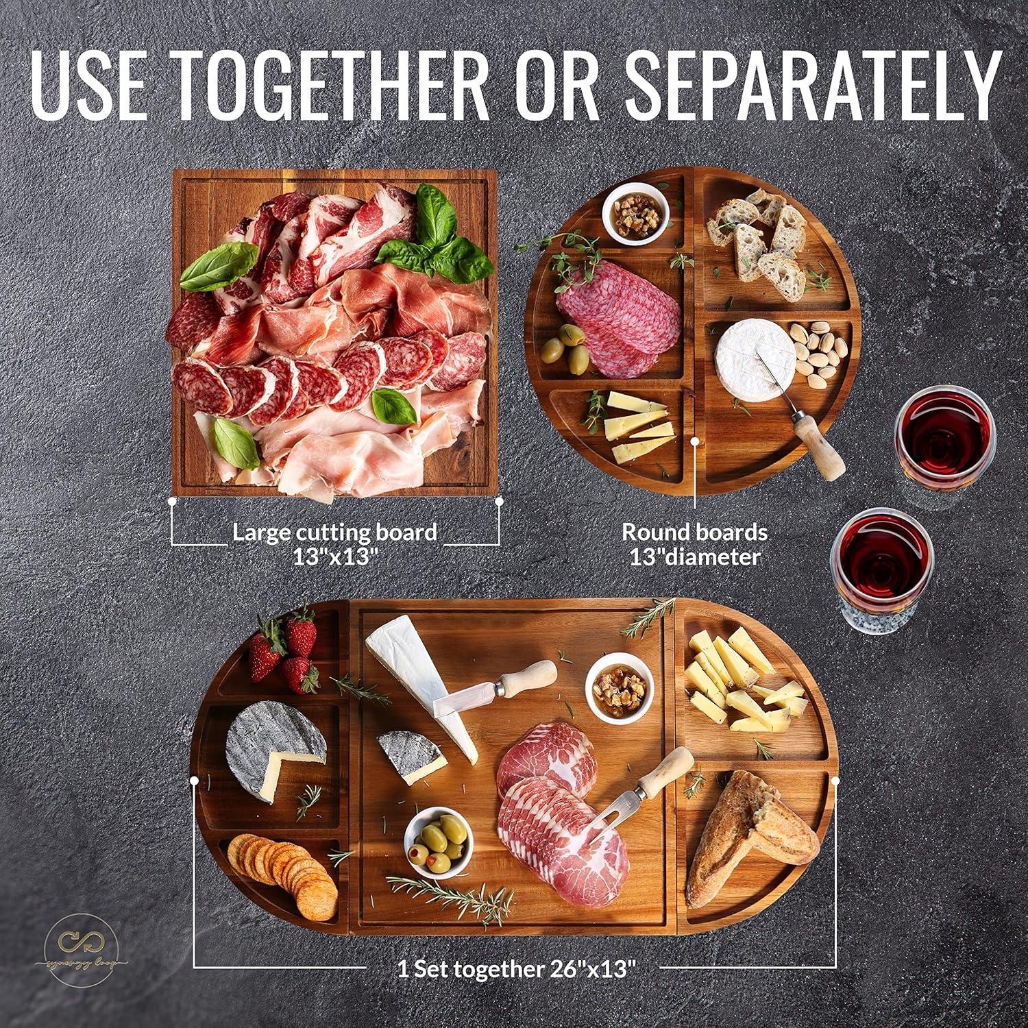 Juego de Tablas de Charcutería Synergy Loop - Madera Acacia 3 Piezas