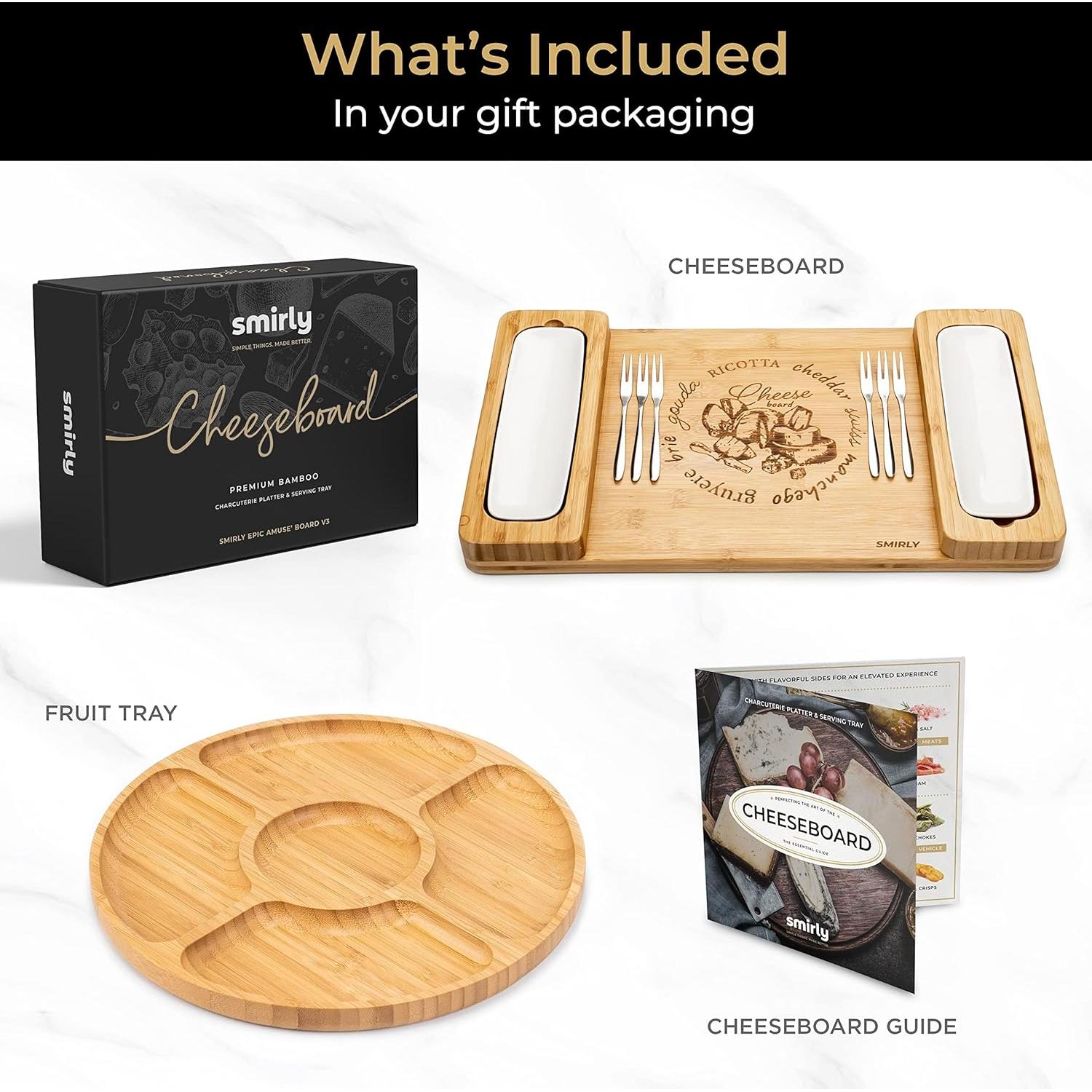 Juego de Tablas de Charcutería SMIRLY - 43x25 cm - Bambú