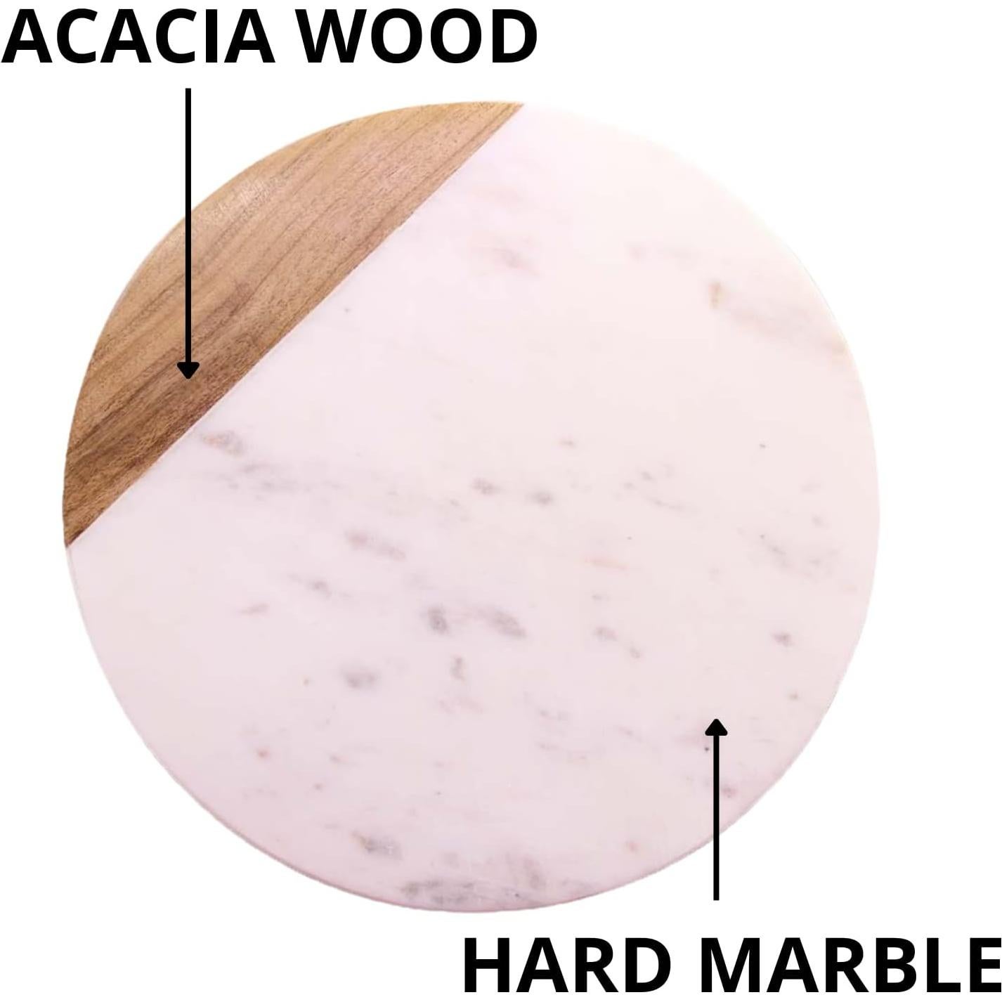 Tabla de Queso de Mármol Blanco KC KULLICRAFT 25,4 cm