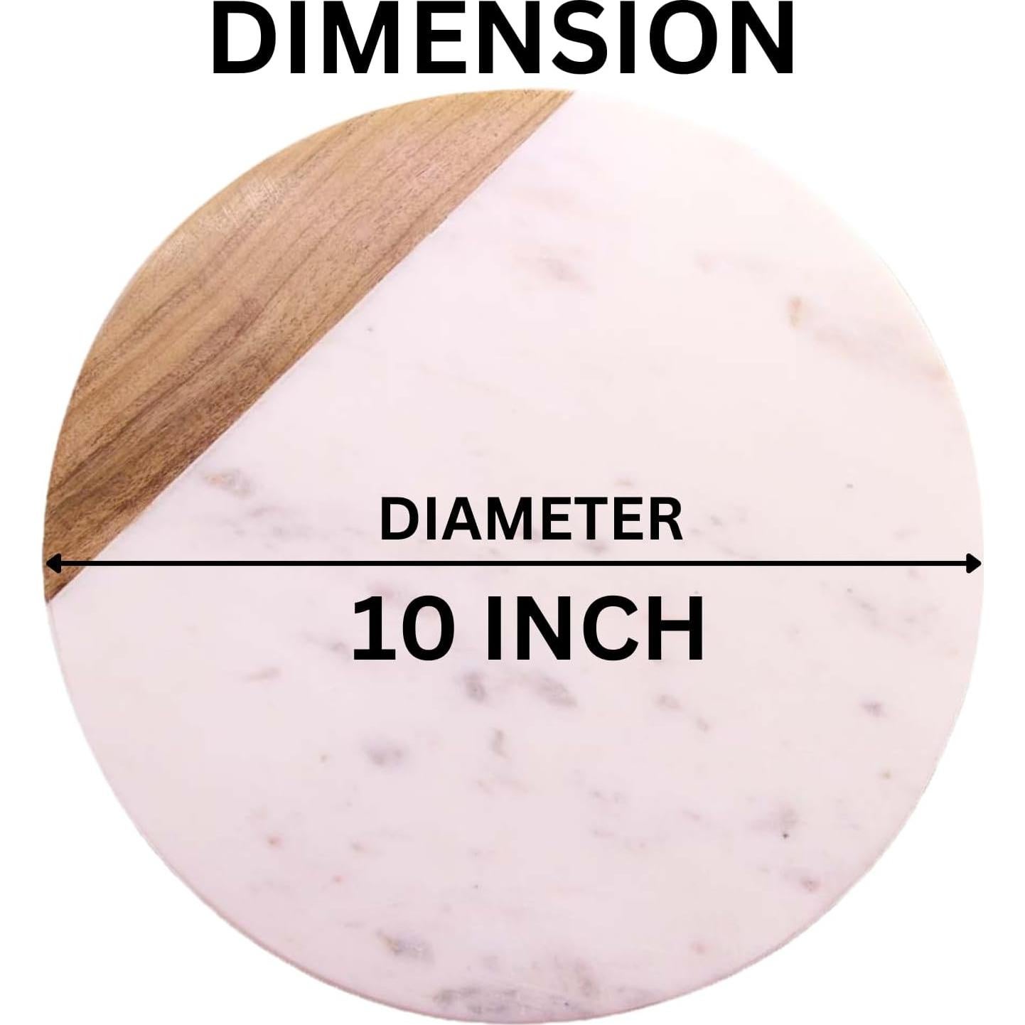 Tabla de Queso de Mármol Blanco KC KULLICRAFT 25,4 cm