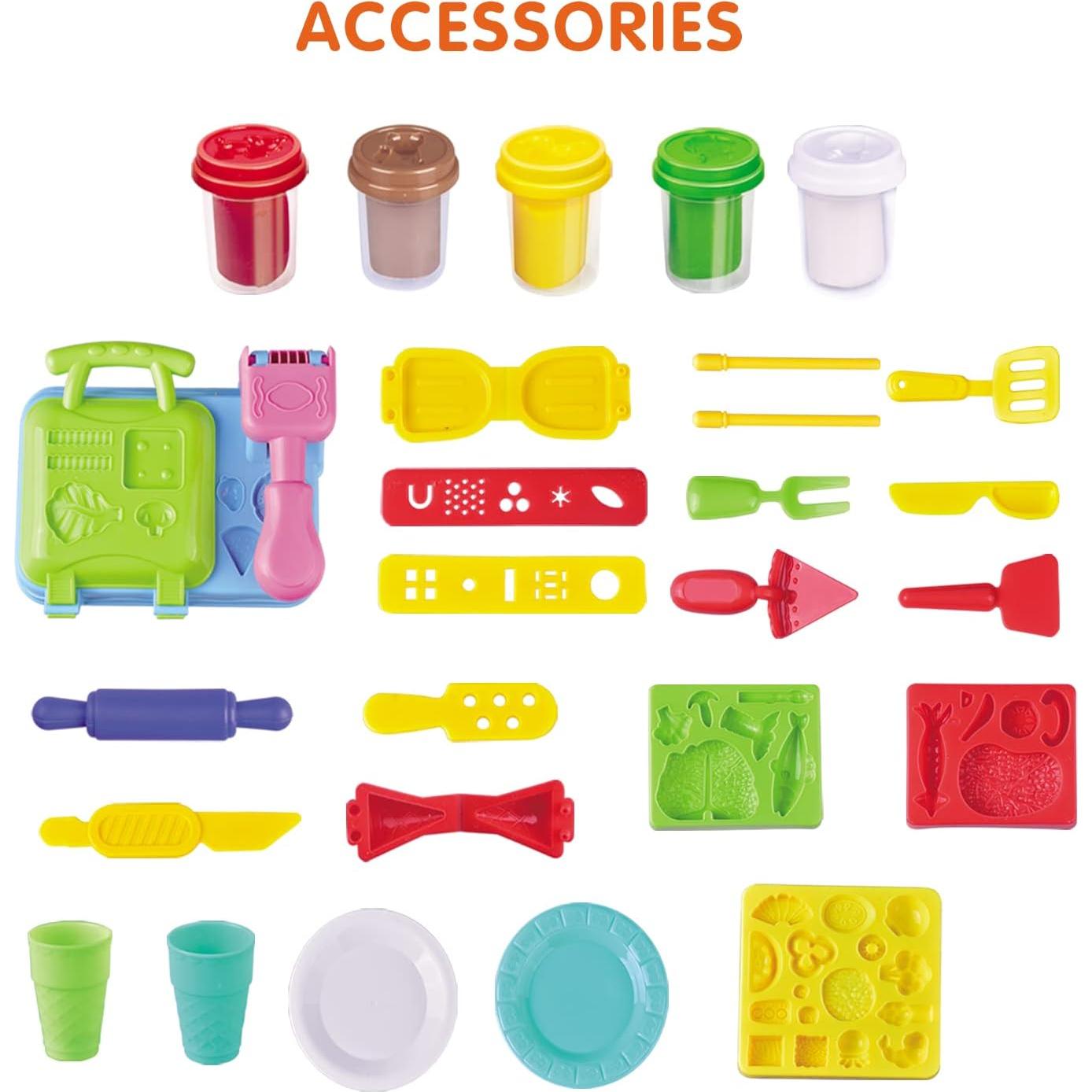 Set de Juguetes de Masa Qidisi Barbacoa 21 Accesorios