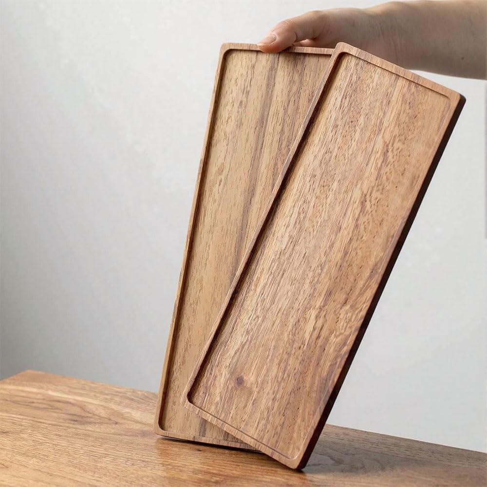 Bandeja de Servicio de Madera de Acacia Linwnil 36x14 cm