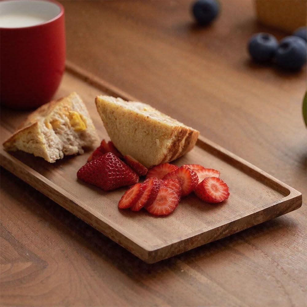 Bandeja de Servicio de Madera de Acacia Linwnil 36x14 cm