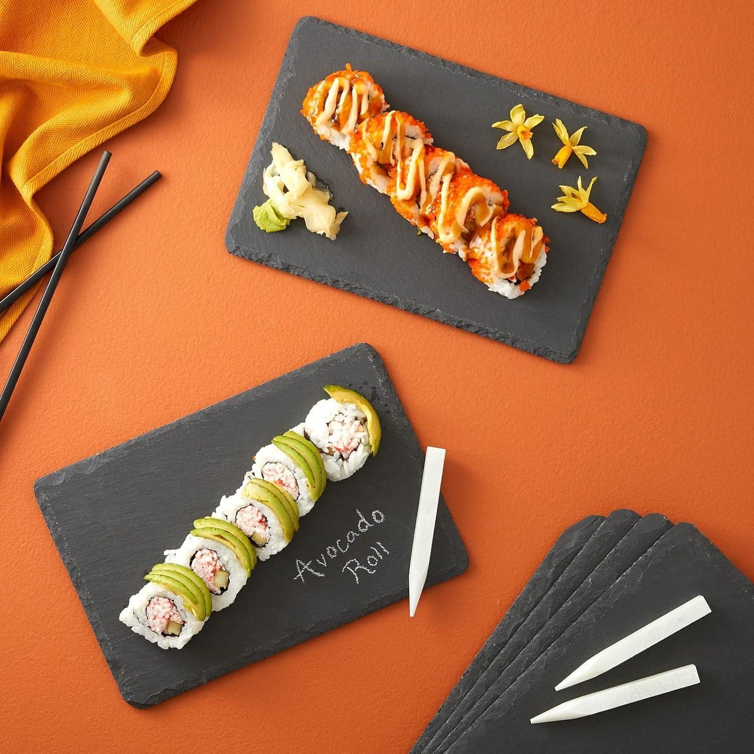 Set de 6 Tablas de Pizarra Juvale para Charcutería 15x22 cm