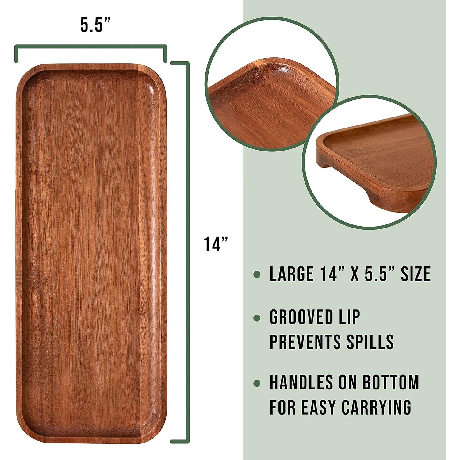 Juego de 3 Bandejas de Madera Acacia Home Beets 35,5x14 cm