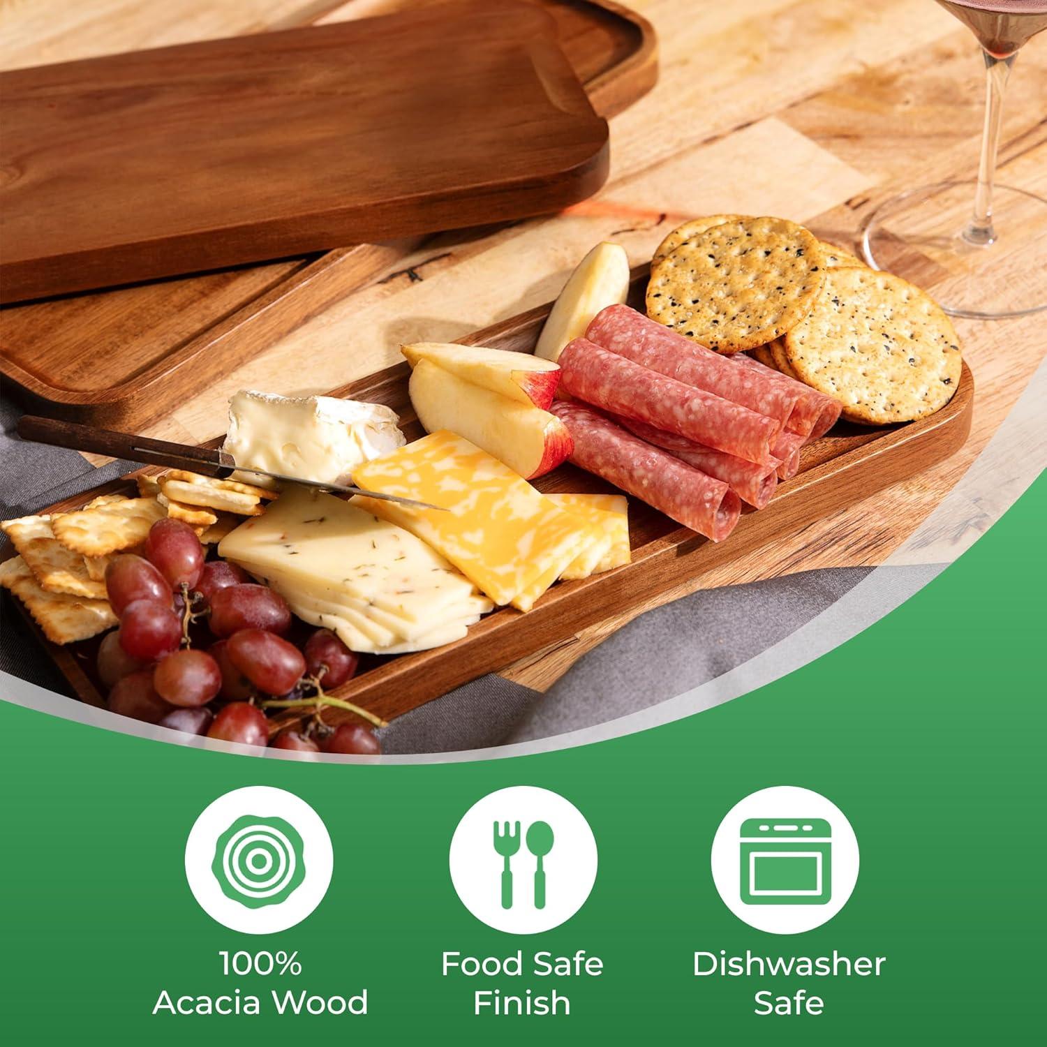 Juego de 3 Bandejas de Madera Acacia Home Beets 35,5x14 cm