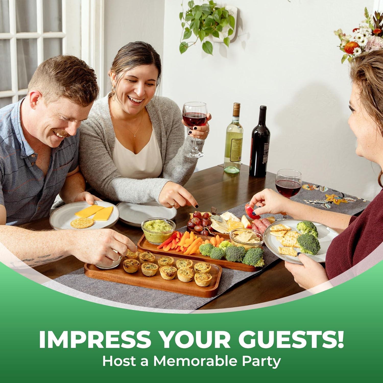 Juego de 3 Bandejas de Madera Acacia Home Beets 35,5x14 cm