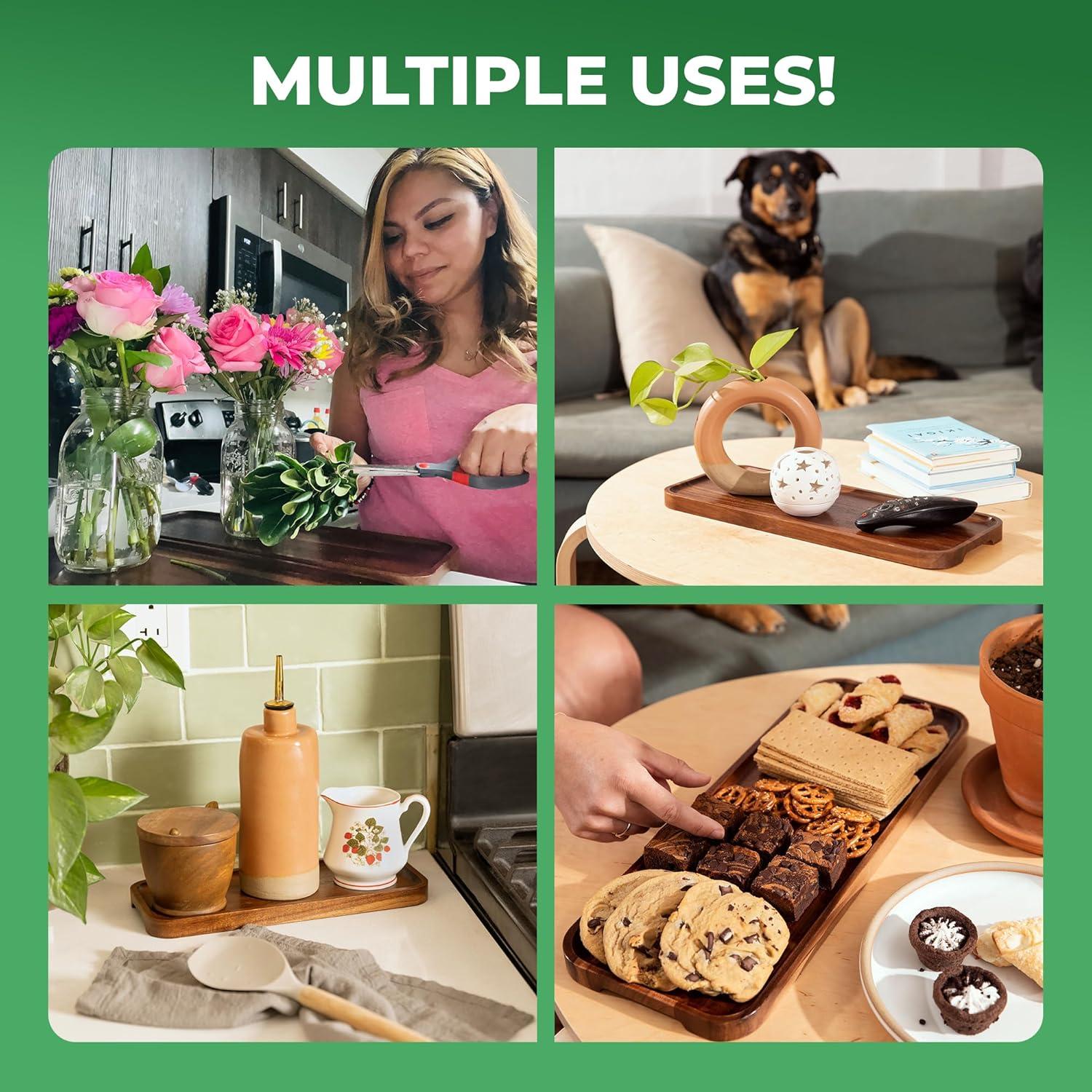 Juego de 3 Bandejas de Madera Acacia Home Beets 35,5x14 cm